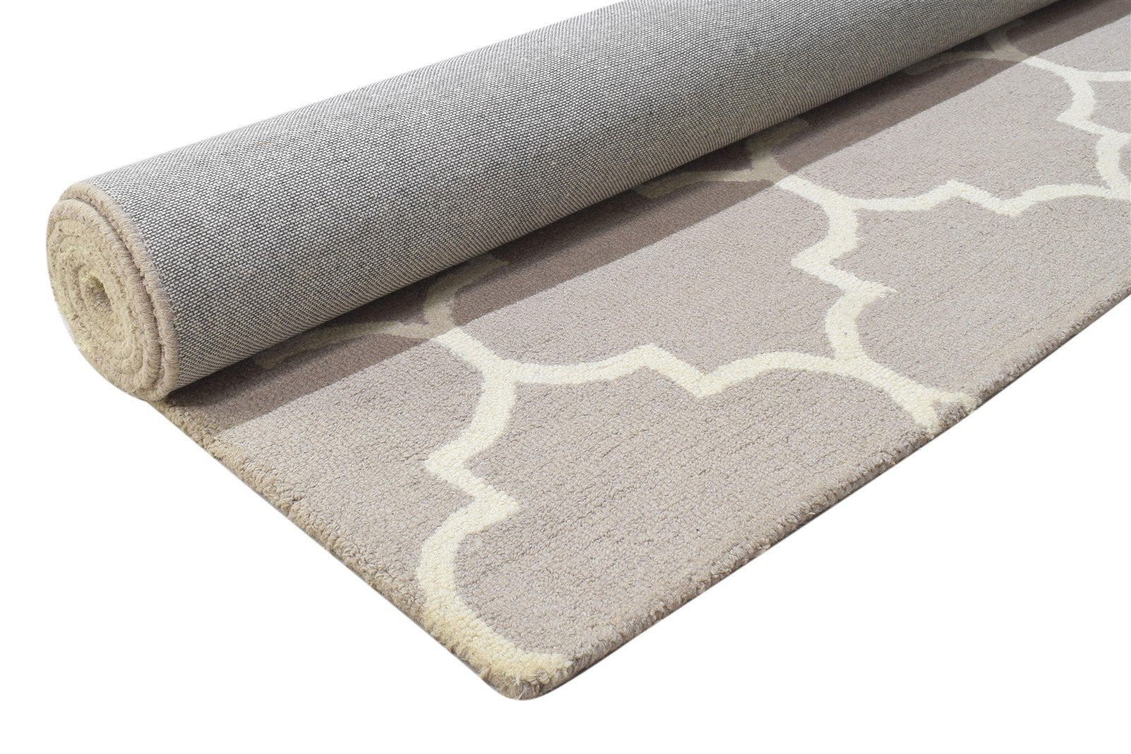 Hand Tufted Grey Wool Rug 5' X 8' Modern Moroccan Trellis Room Size Carpet 7864272224405