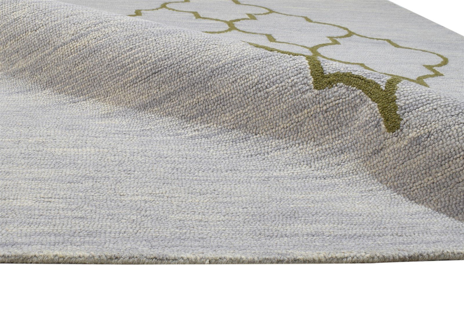 Hand Tufted Grey Wool Rug 5' X 8' Modern Moroccan Trellis Room Size Carpet 7864285200533