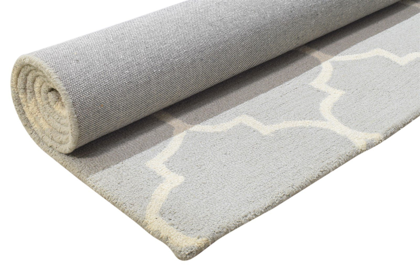 Hand Tufted Grey Wool Rug 5' X 8' Modern Moroccan Trellis Room Size Carpet 7864244764821