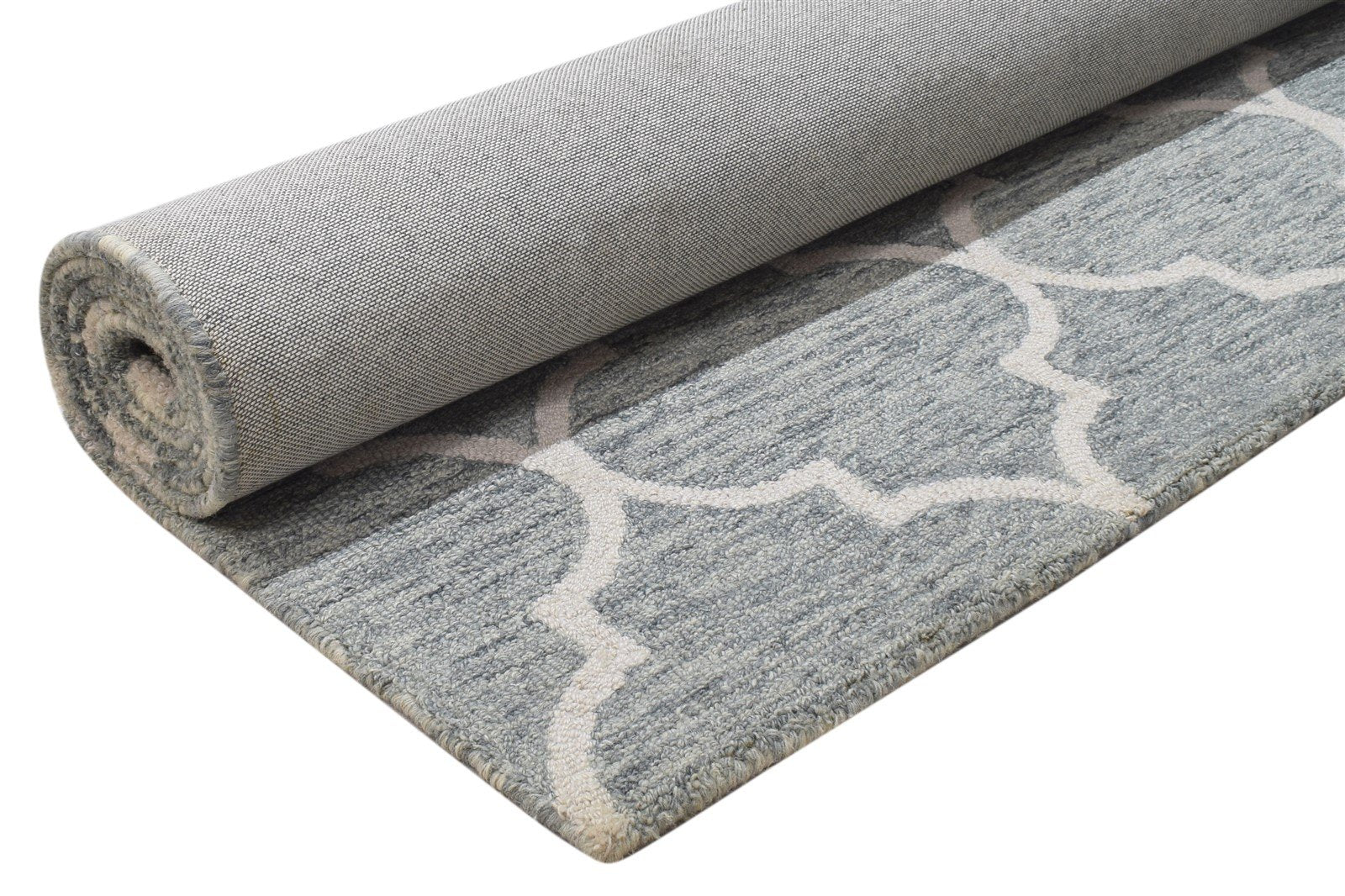 Hand Tufted Grey Wool Rug 5' X 8' Modern Moroccan Trellis Room Size Carpet 7864283889813