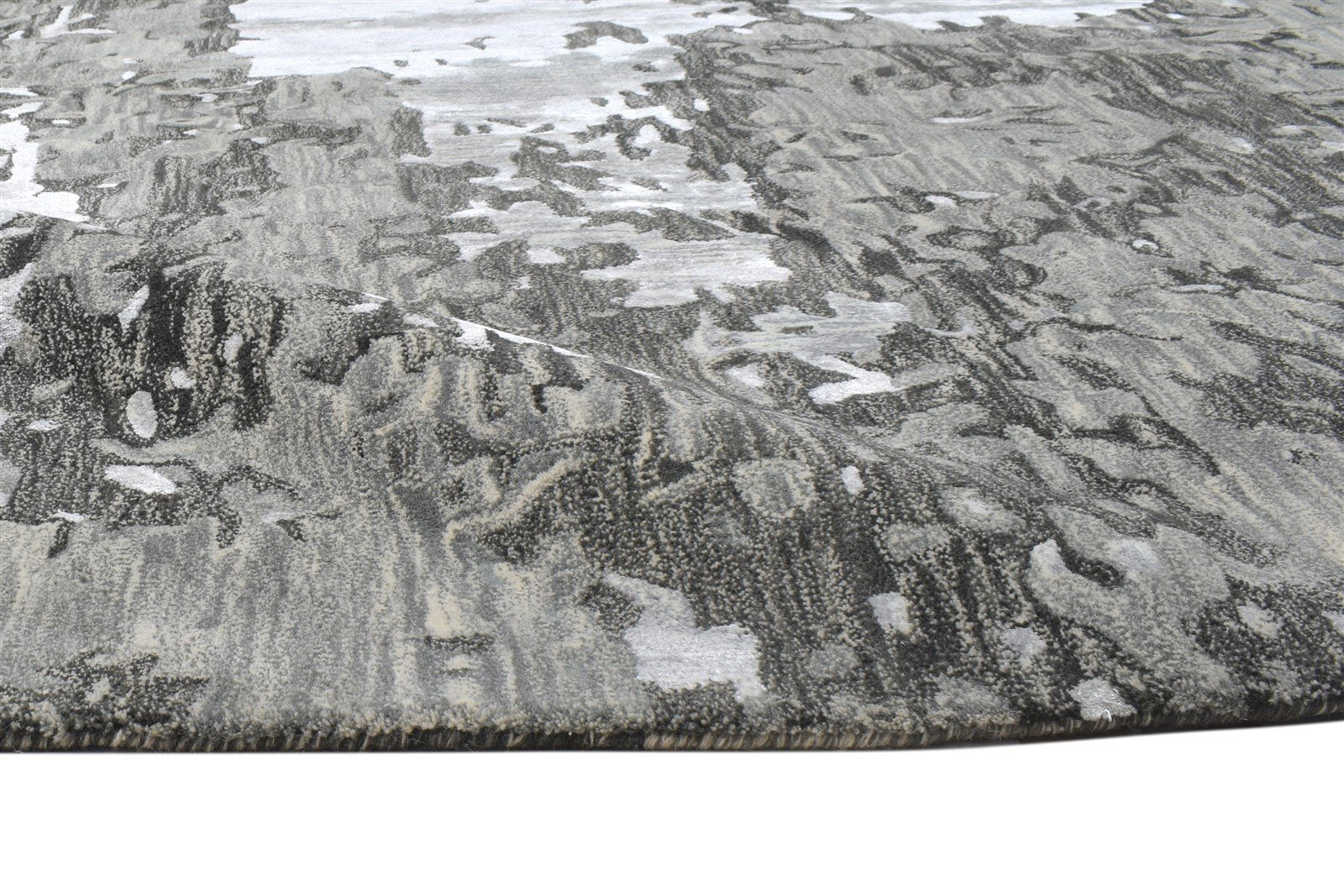 Hand Tufted Grey Wool Rug 5' X 8' Modern Scandinavian Abstract Room Size Carpet 7864108548245