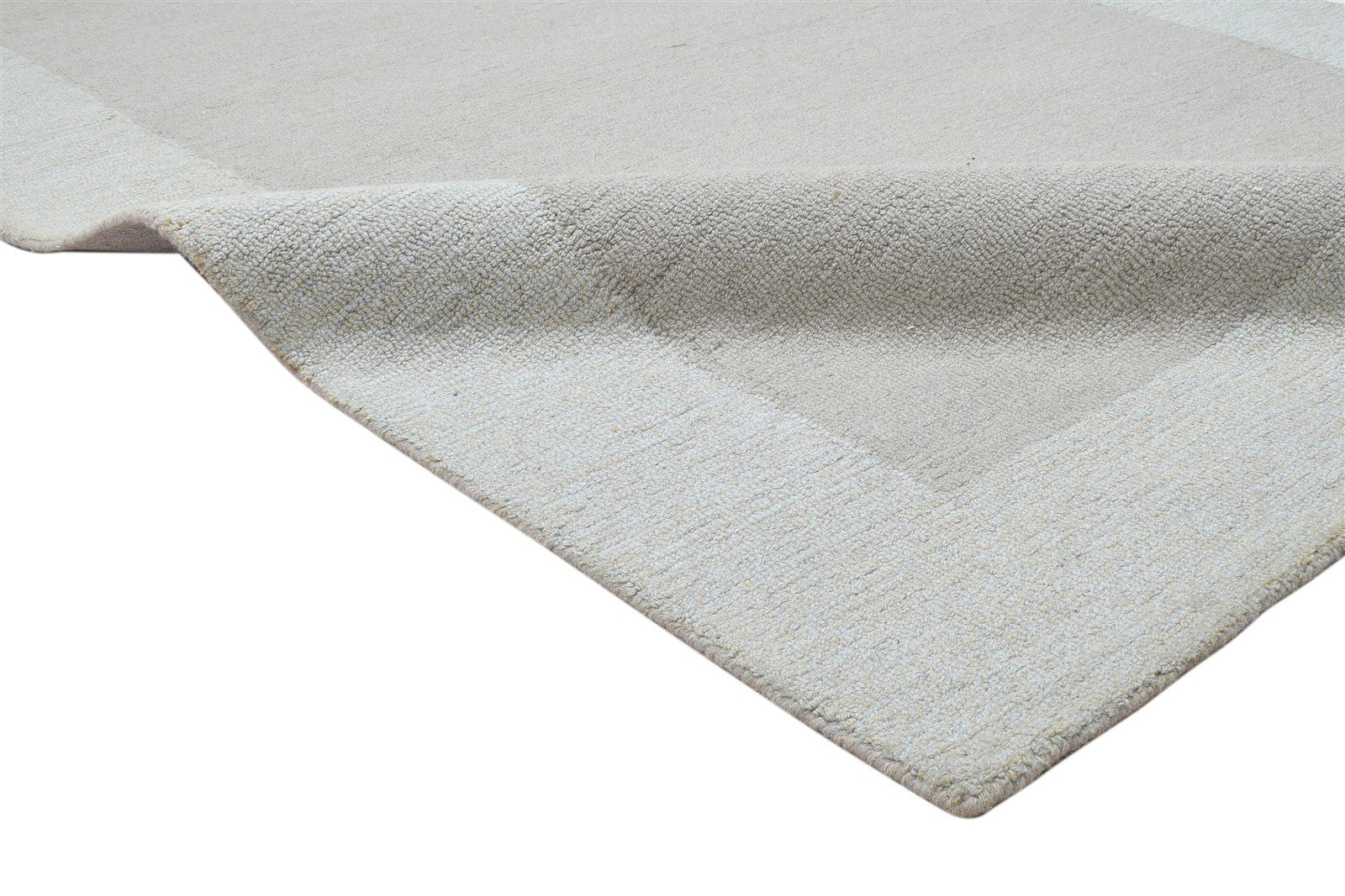 Hand Tufted Grey Wool Rug 5' X 8' Modern Scandinavian Bordered Room Size Carpet 7864095735957