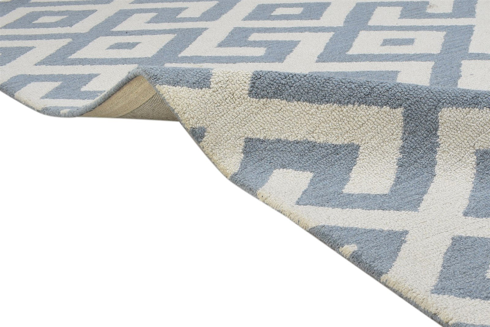 Hand Tufted Grey Wool Rug 5' X 8' Modern Scandinavian Geometric Room Size Carpet 7864307908757