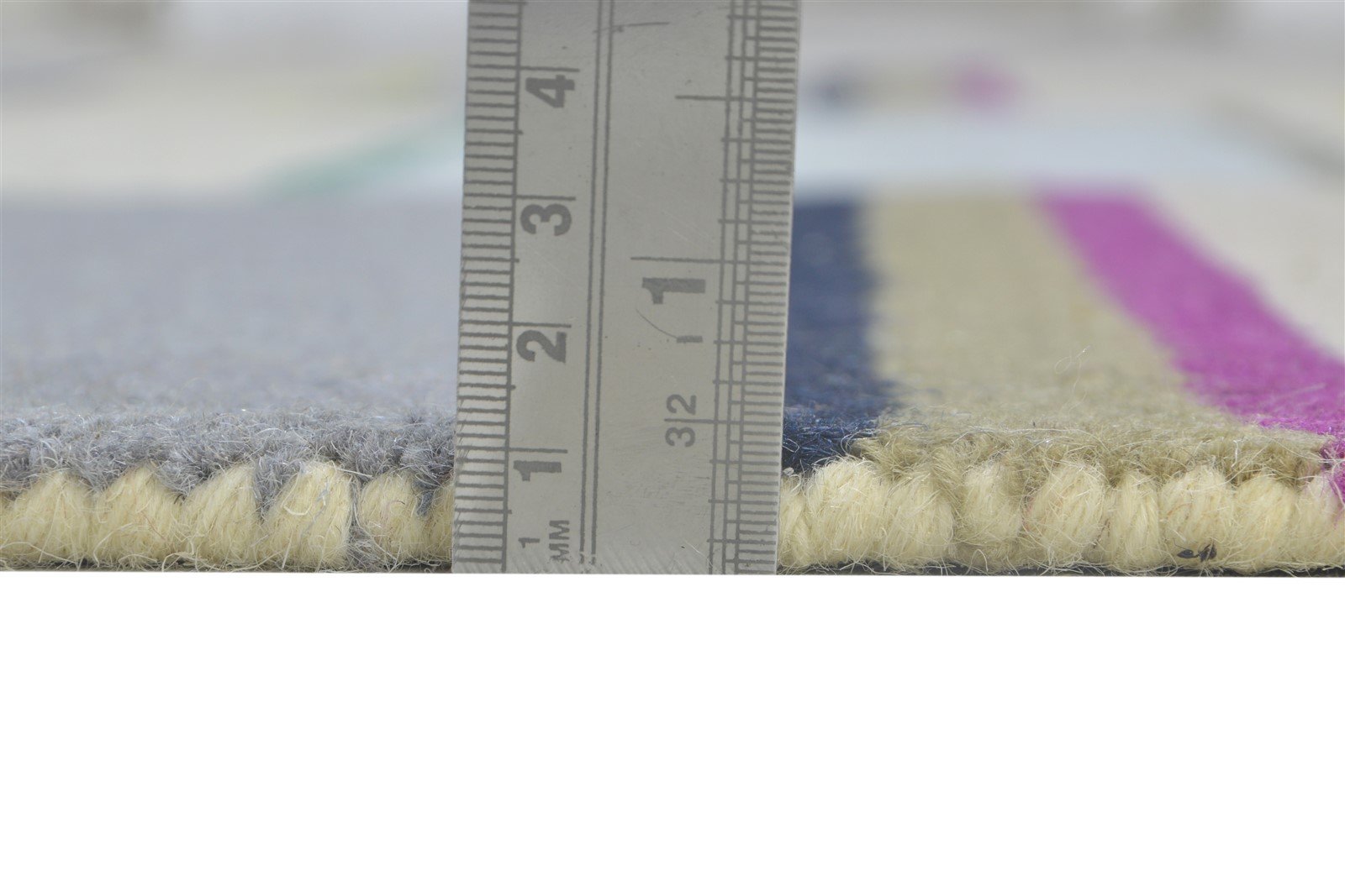 Hand Tufted Grey Wool Rug 5' X 8' Modern Scandinavian Striped Room Size Carpet 7864282054805