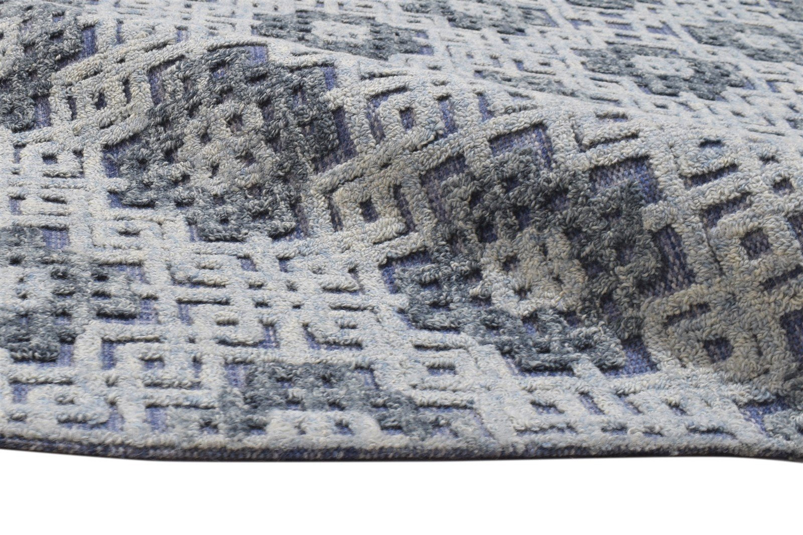 Hand Tufted Grey Wool Rug 5' X 8' Modern Scandinavian Trellis Room Size Carpet 7864094064789