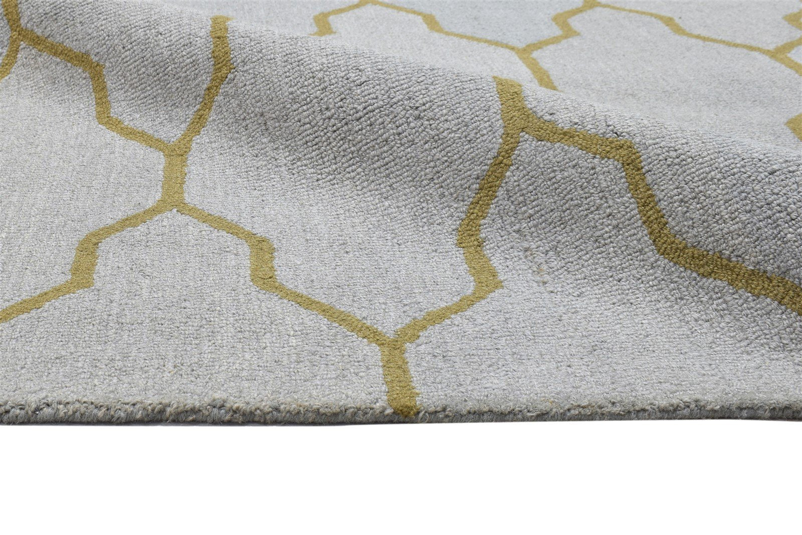 Hand Tufted Grey Wool Rug 5' X 8' Modern Scandinavian Trellis Room Size Carpet 7864097210517