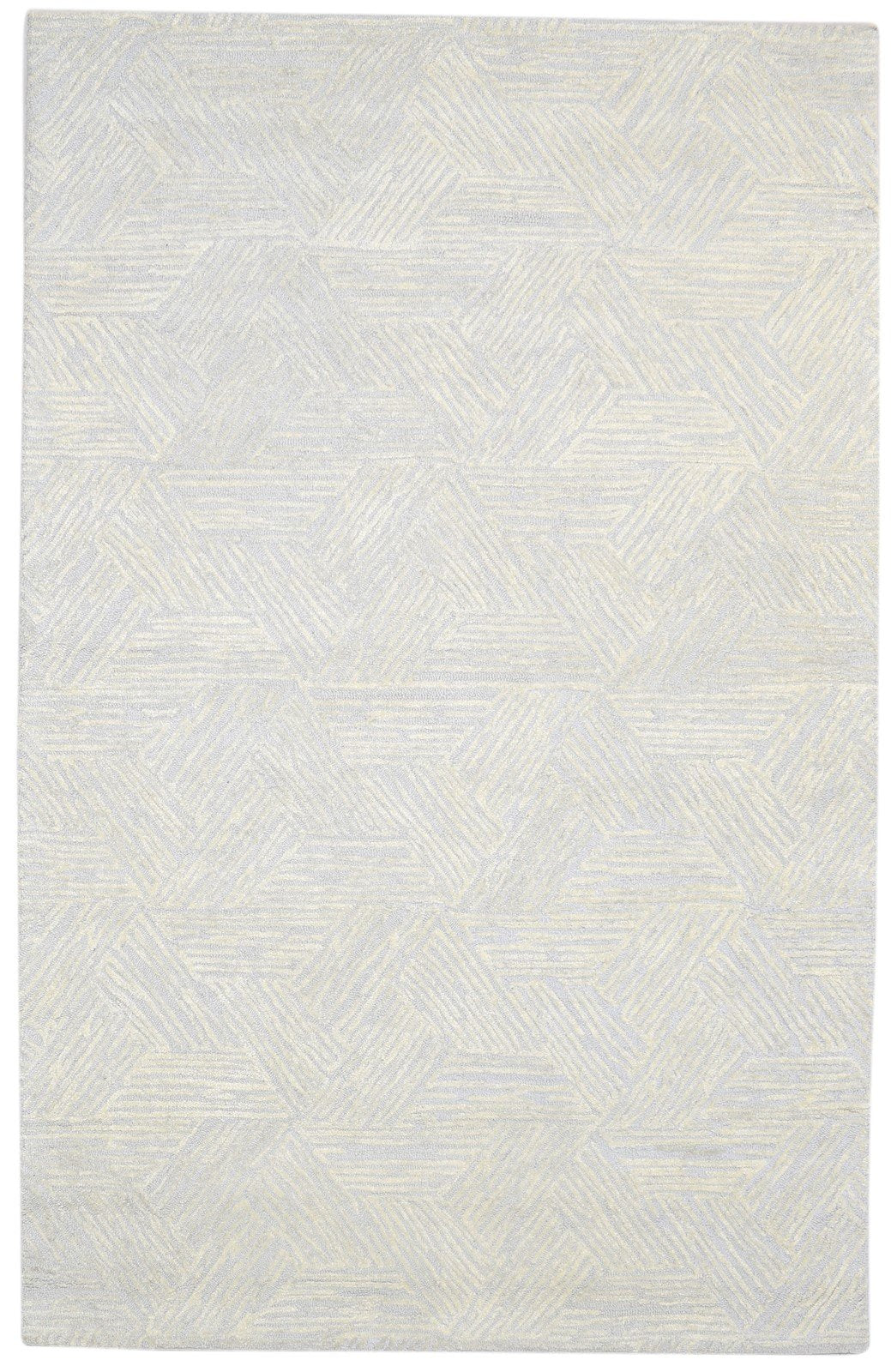 Hand Tufted Grey Wool Rug 5' X 8' Modern Scandinavian Triangles Room Size Carpet 7864093573269