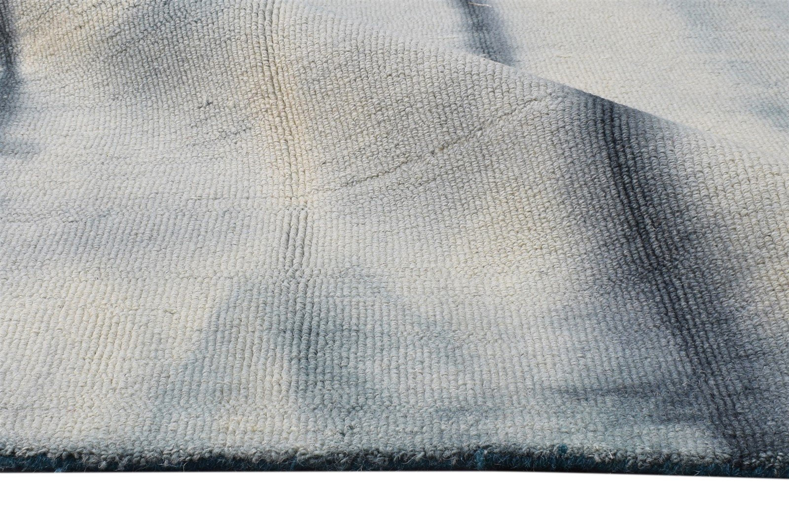 Hand Tufted Grey Wool Rug 5' X 8' Modern Shibori Tie Dye Room Size Carpet 7865174360213