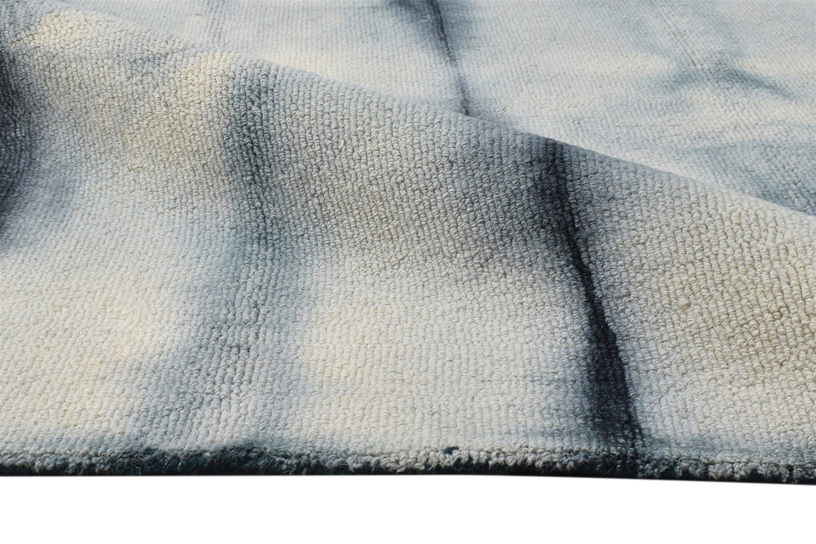 Hand Tufted Grey Wool Rug 5' X 8' Modern Shibori Tie Dye Room Size Carpet 7865174687893