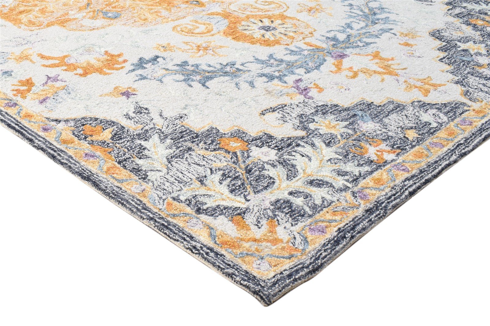 Hand Tufted Grey Wool Rug 5' X 8' Persian Nain Medallion Room Size Carpet 7864093343893