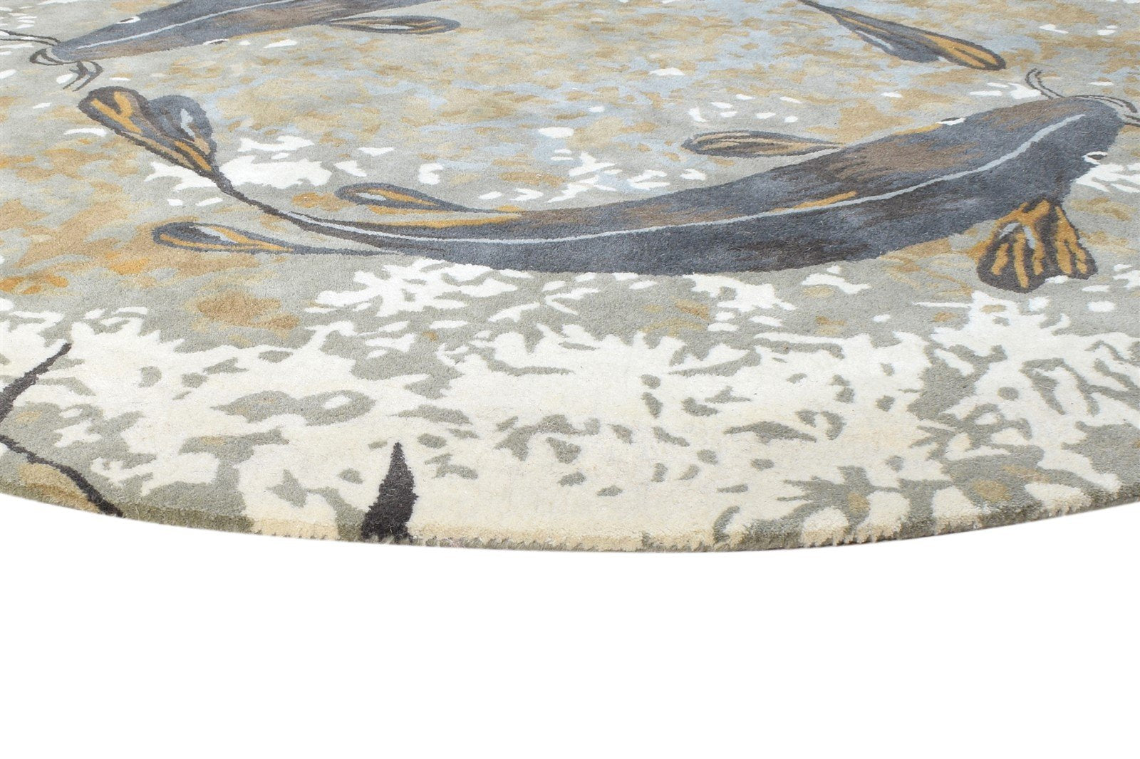 Hand Tufted Grey Wool Rug 7' X 7' Modern Indian Animal Print Large Carpet 7865009504405