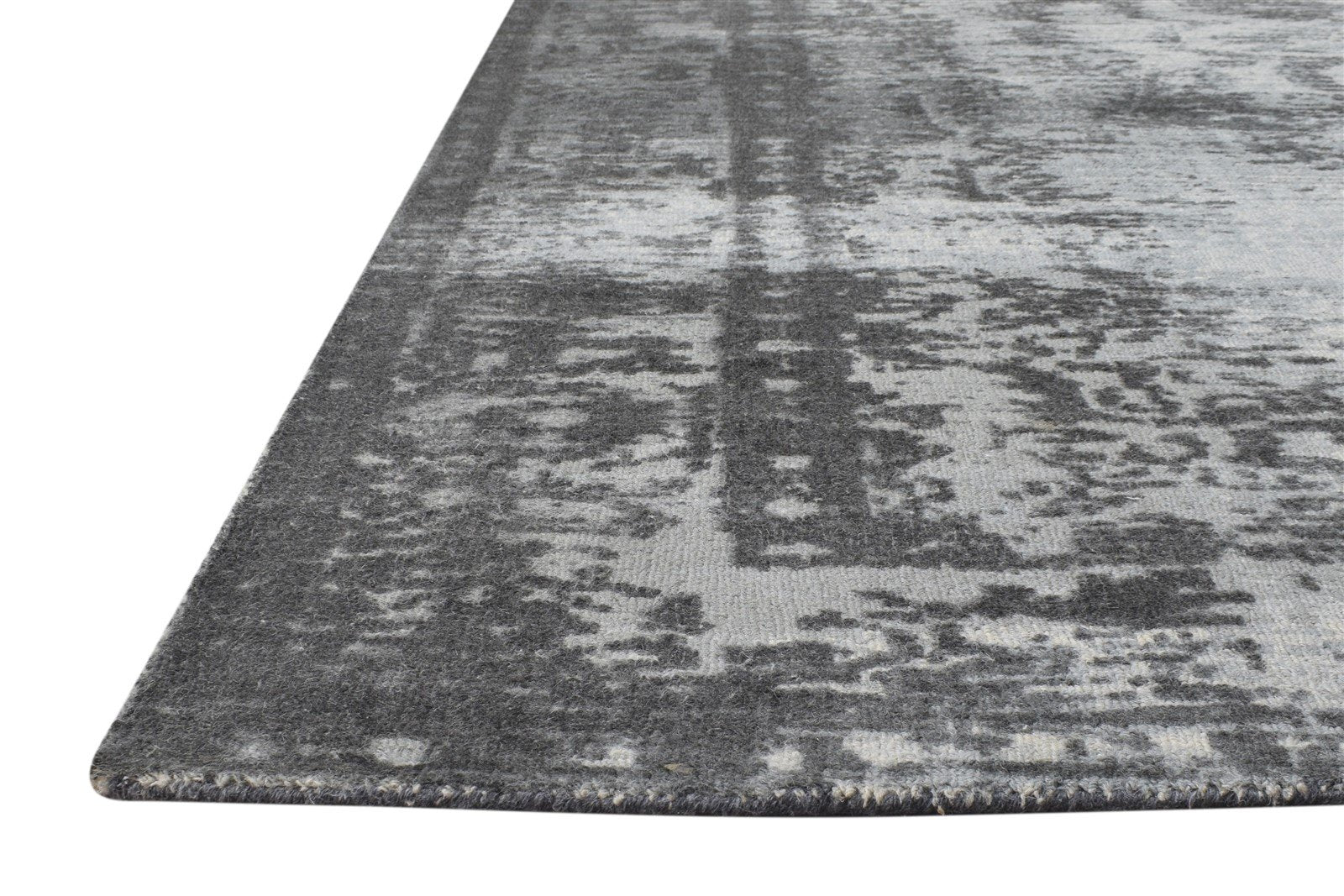 Hand Tufted Grey Wool Rug 8' X 10' Transitional Oriental Medallion Large Carpet 7864627495061