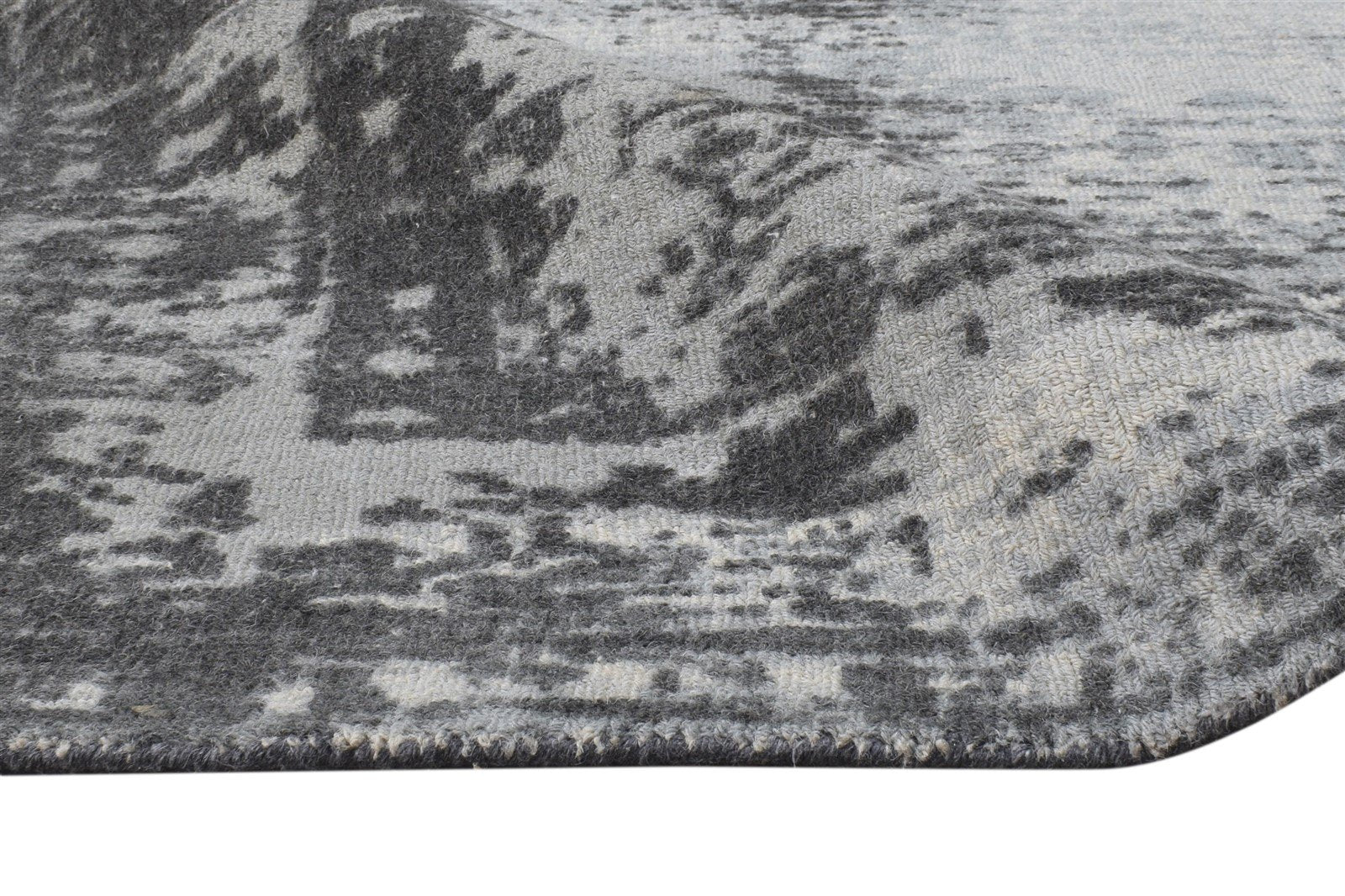 Hand Tufted Grey Wool Rug 8' X 10' Transitional Oriental Medallion Large Carpet 7864627495061