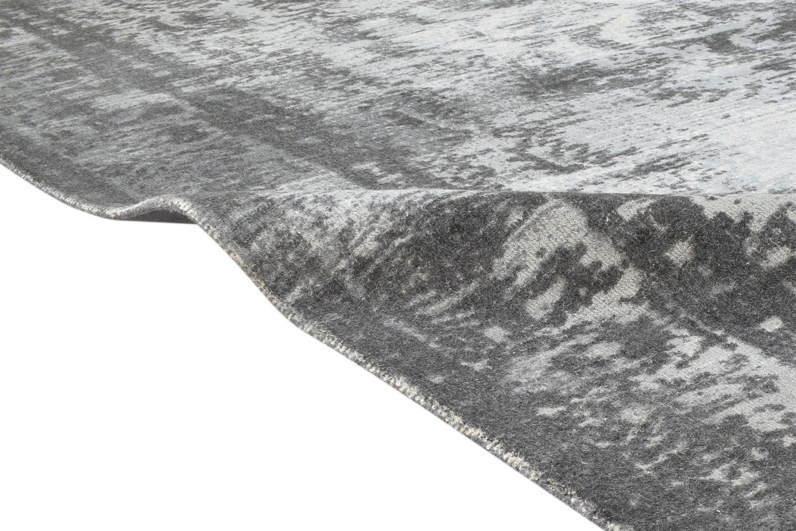 Hand Tufted Grey Wool Rug 8' X 10' Transitional Oriental Medallion Large Carpet 7864627495061