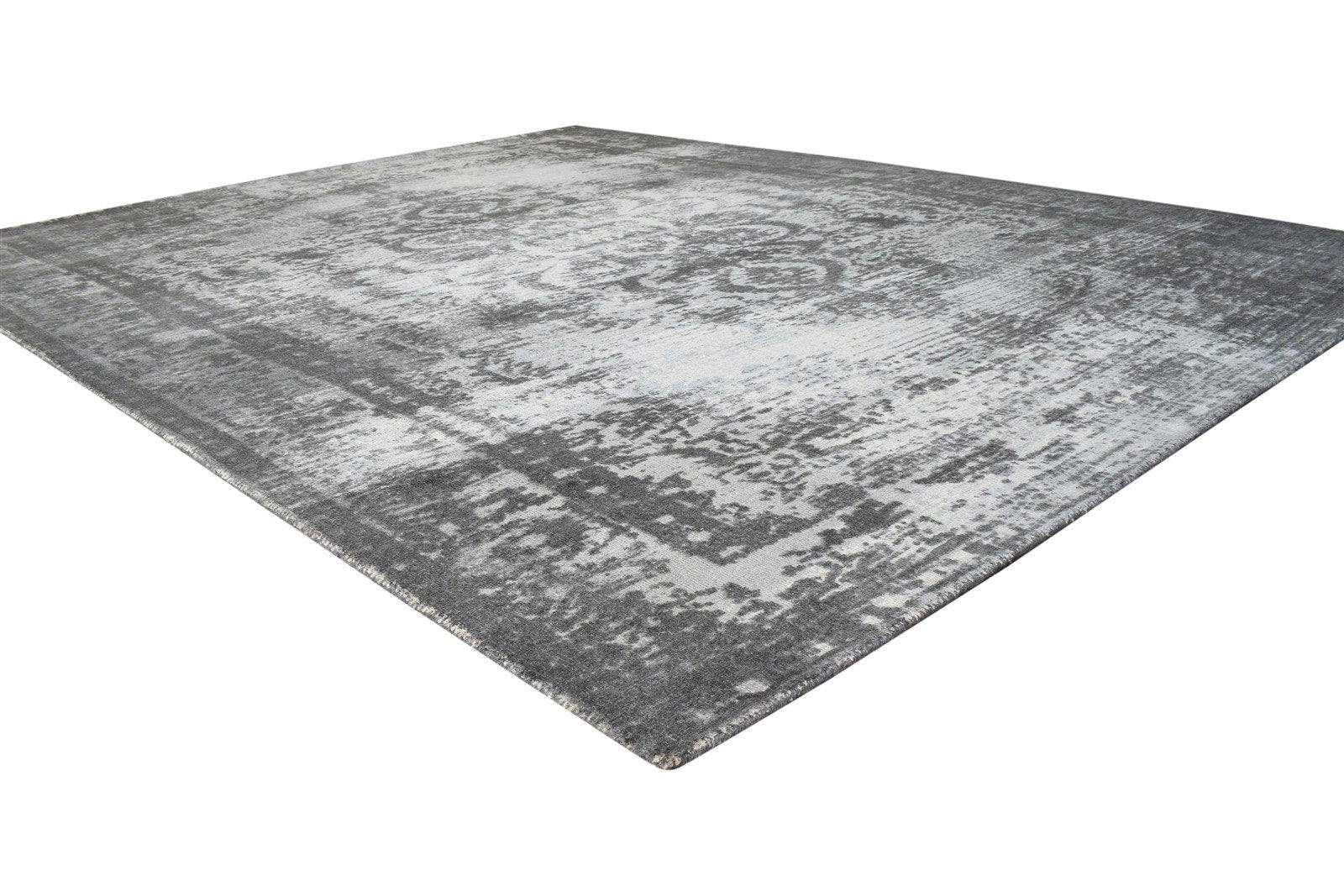 Hand Tufted Grey Wool Rug 8' X 10' Transitional Oriental Medallion Large Carpet 7864627495061