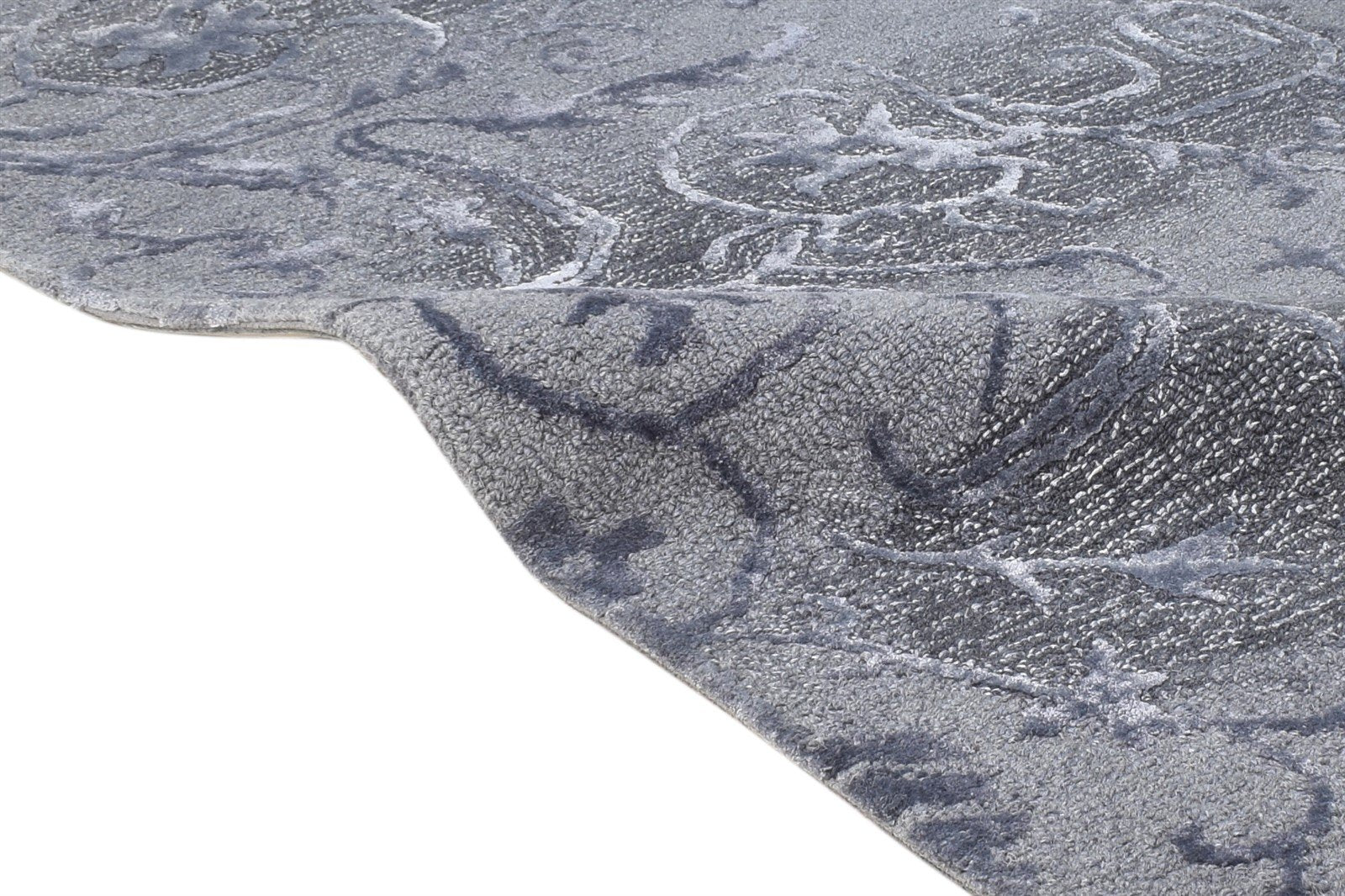Hand Tufted Grey Wool / Silk Rug 3' X 4' Modern American Abstract Small Carpet 7865179340949