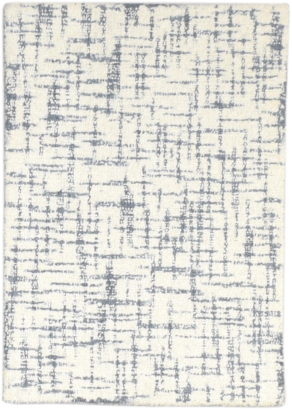 Hand Tufted Ivory Wool Rug 2' X 3' Modern French Abstract Small Carpet 7864134205589