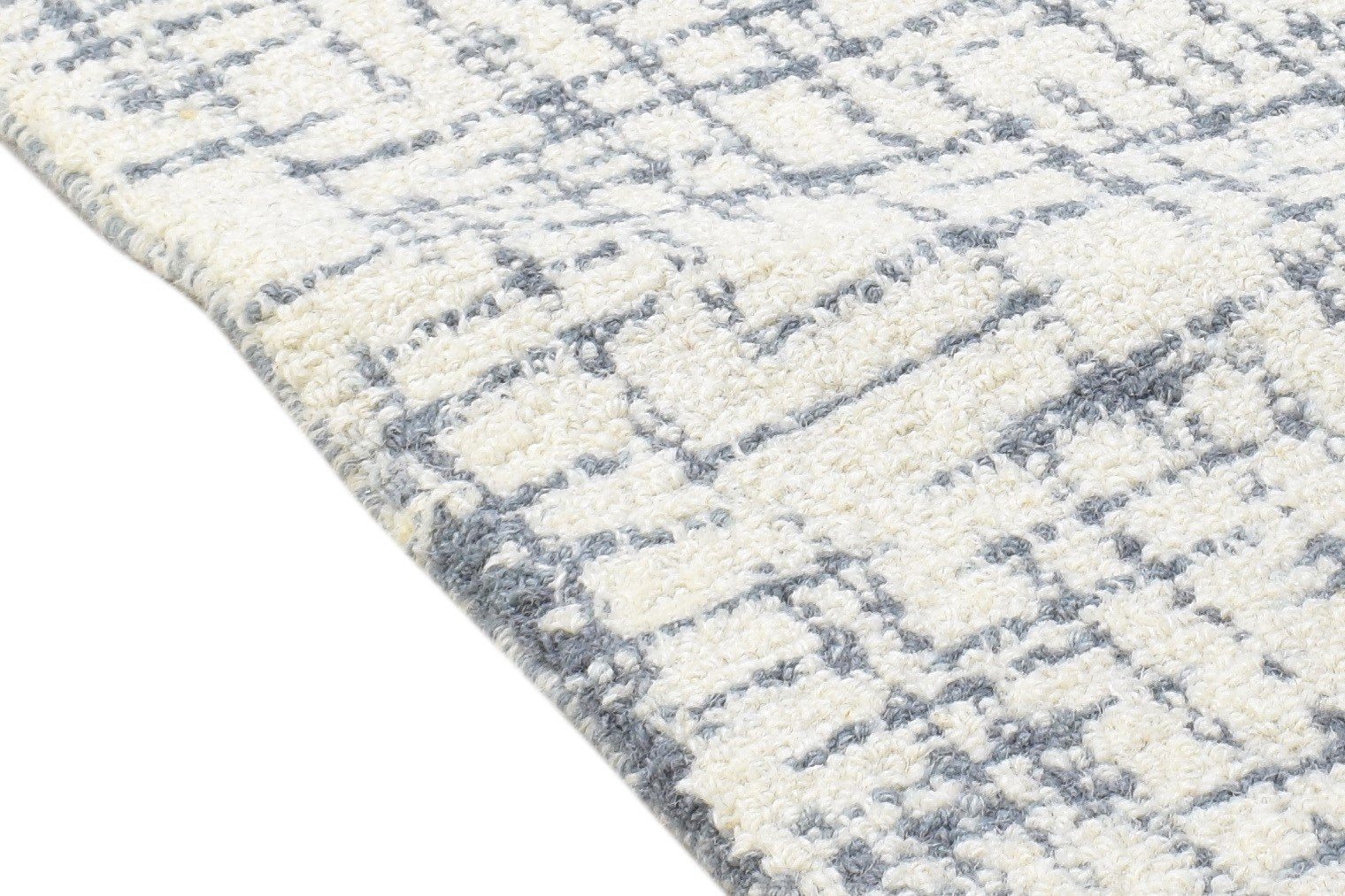 Hand Tufted Ivory Wool Rug 2' X 3' Modern French Abstract Small Carpet 7864134205589