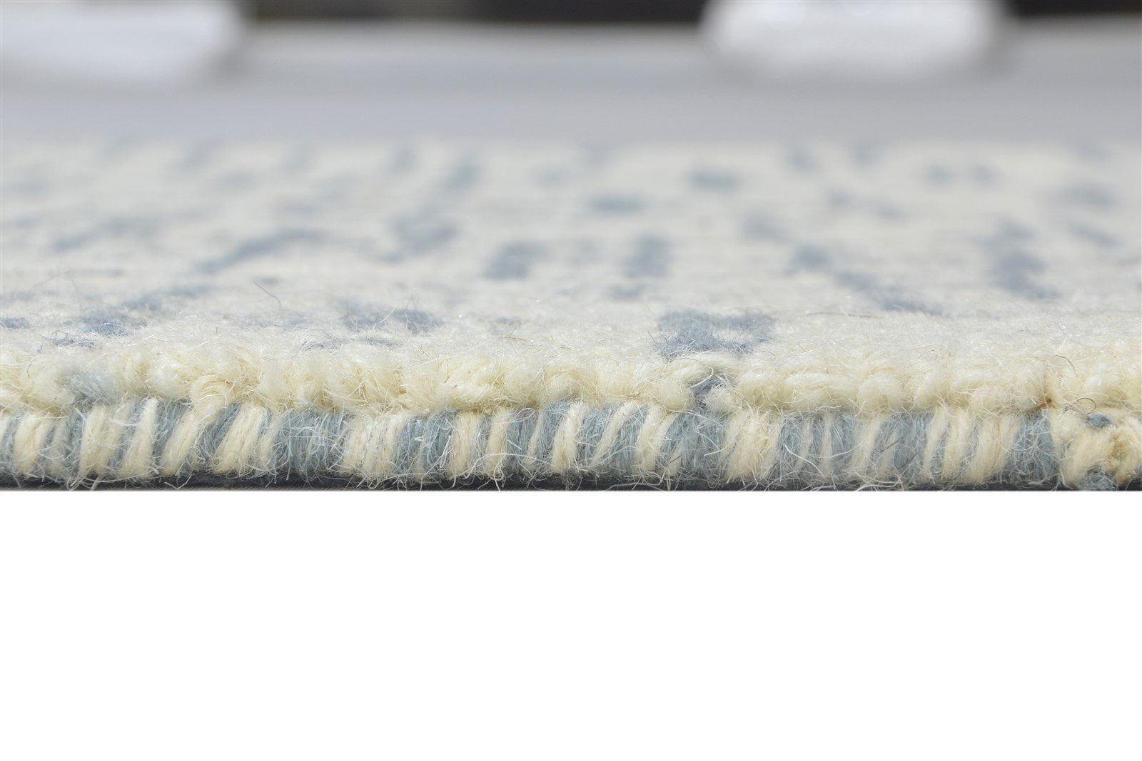 Hand Tufted Ivory Wool Rug 2' X 3' Modern French Abstract Small Carpet 7864134205589