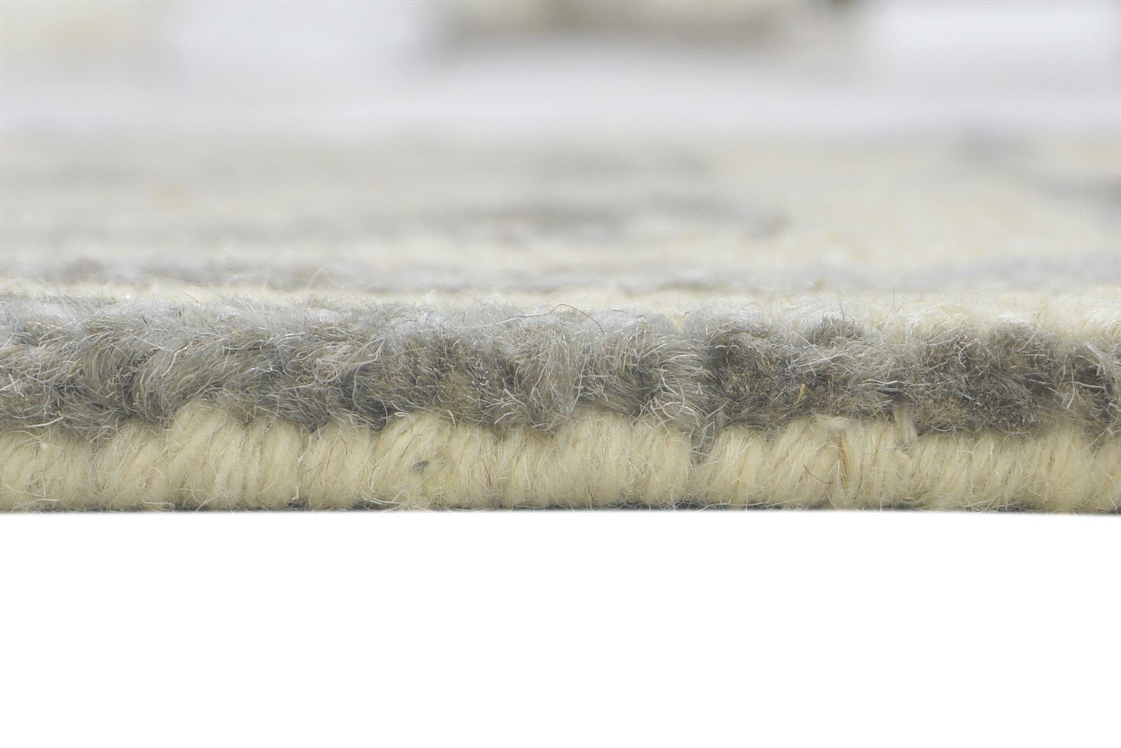 Hand Tufted Ivory Wool Rug 2' X 3' Modern Scandinavian Geometric Small Carpet 7860708540565