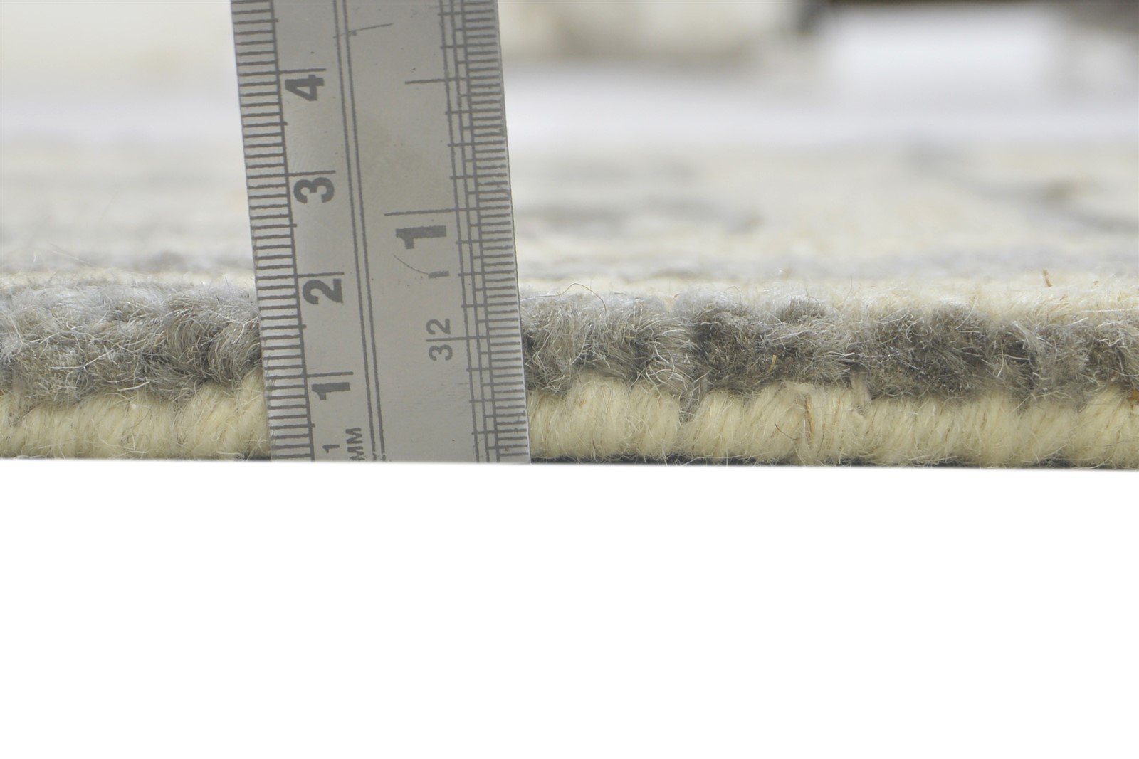 Hand Tufted Ivory Wool Rug 2' X 3' Modern Scandinavian Geometric Small Carpet 7860708540565