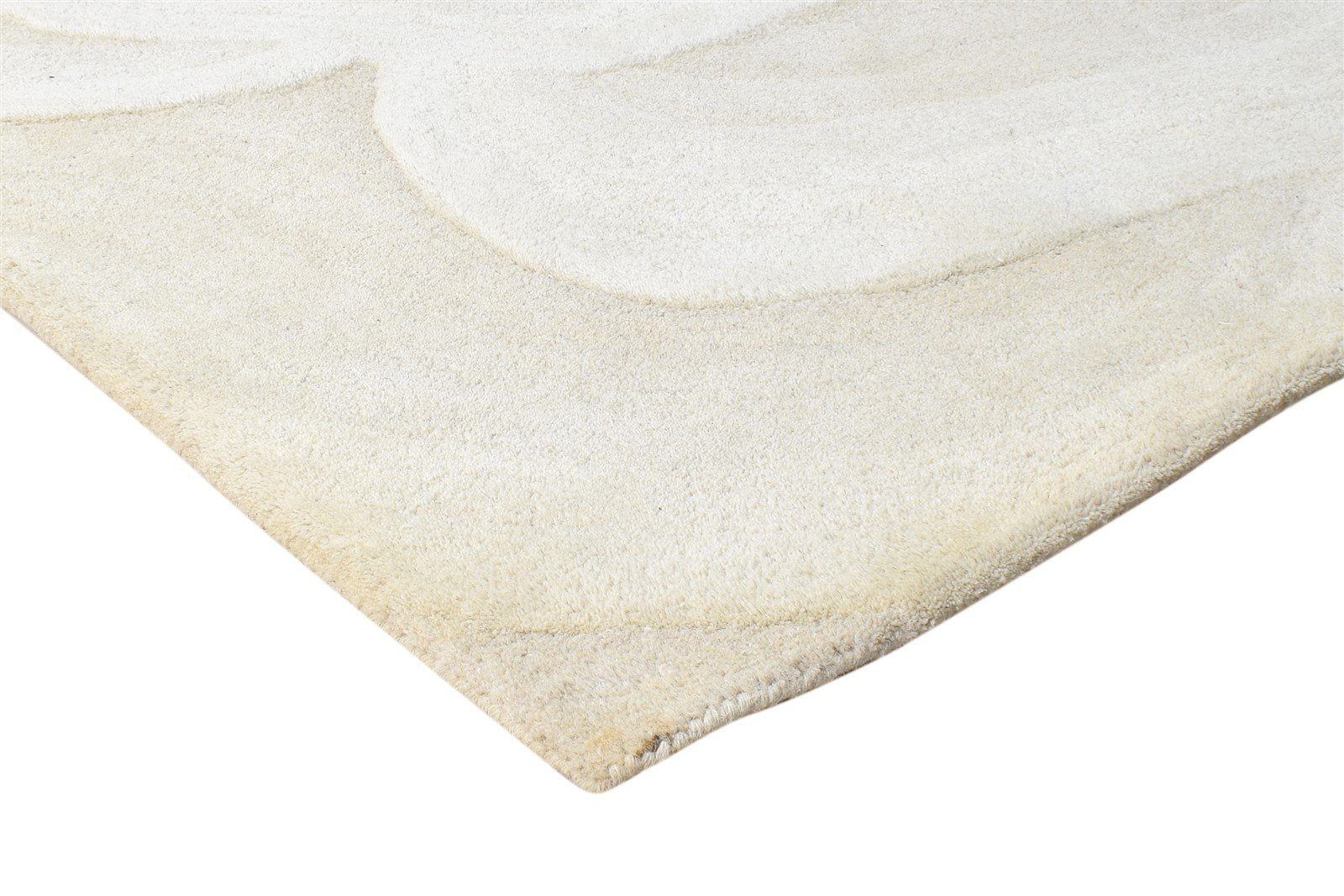 Hand Tufted Ivory Wool Rug 5' X 8' Modern French Floral Room Size Carpet 7864995971221