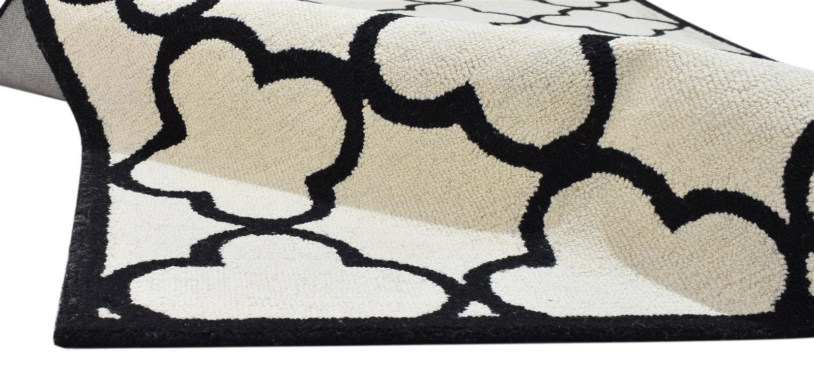 Hand Tufted Ivory Wool Rug 5' X 8' Modern Moroccan Trellis Room Size Carpet 7860684357781