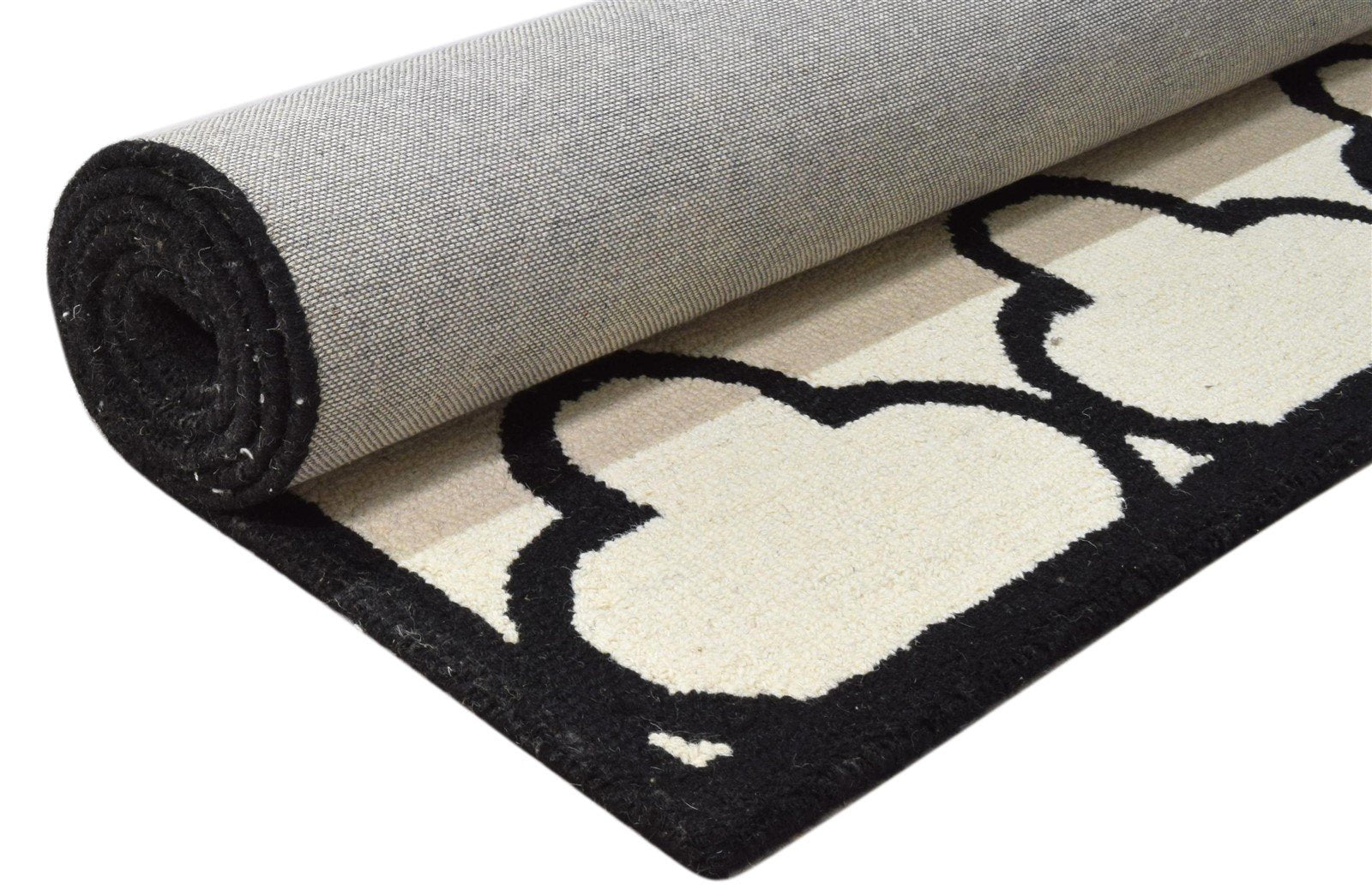 Hand Tufted Ivory Wool Rug 5' X 8' Modern Moroccan Trellis Room Size Carpet 7860684357781