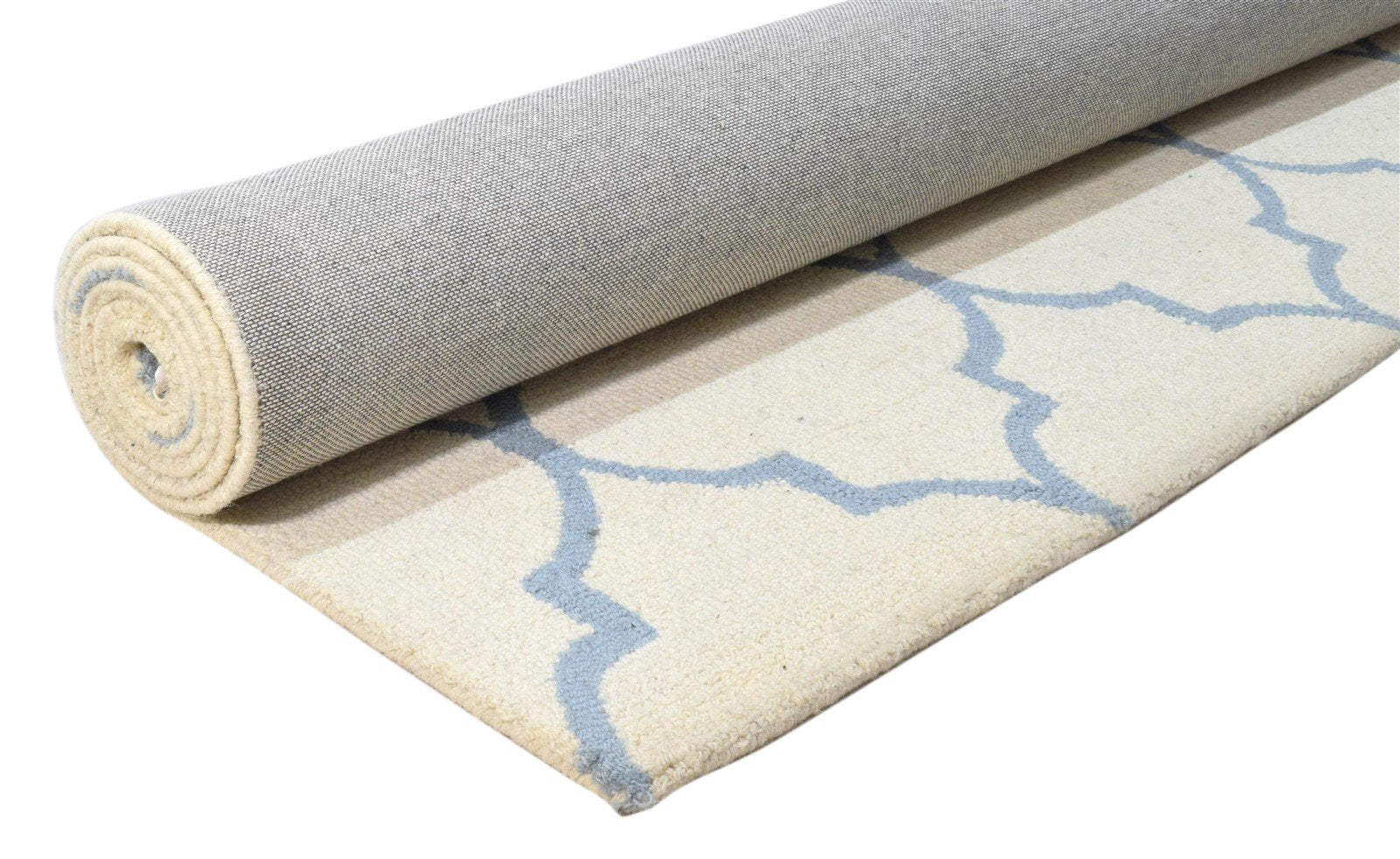Hand Tufted Ivory Wool Rug 5' X 8' Modern Moroccan Trellis Room Size Carpet 7860686717077