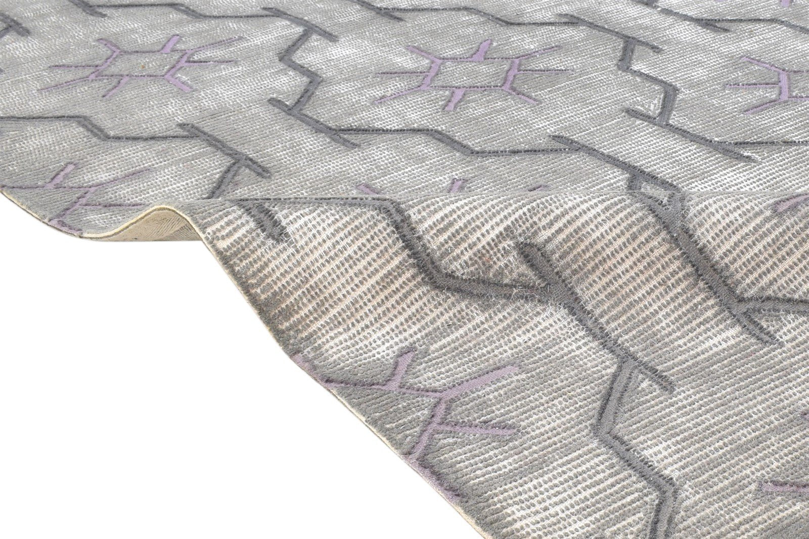 Hand Tufted Light Grey Wool Rug 5' X 8' Modern Moroccan Trellis Room Size Carpet 7865054888085
