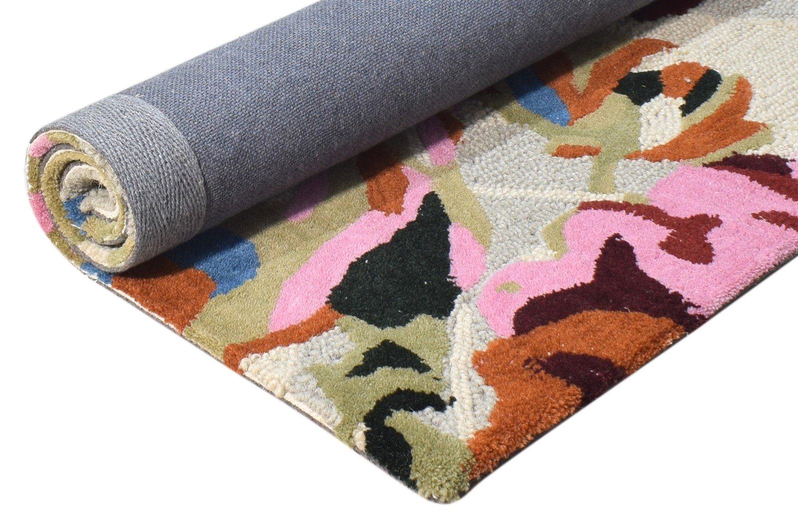 Hand Tufted Pink Wool Rug 2' X 3' Transitional European Floral Small Carpet 7865179930773