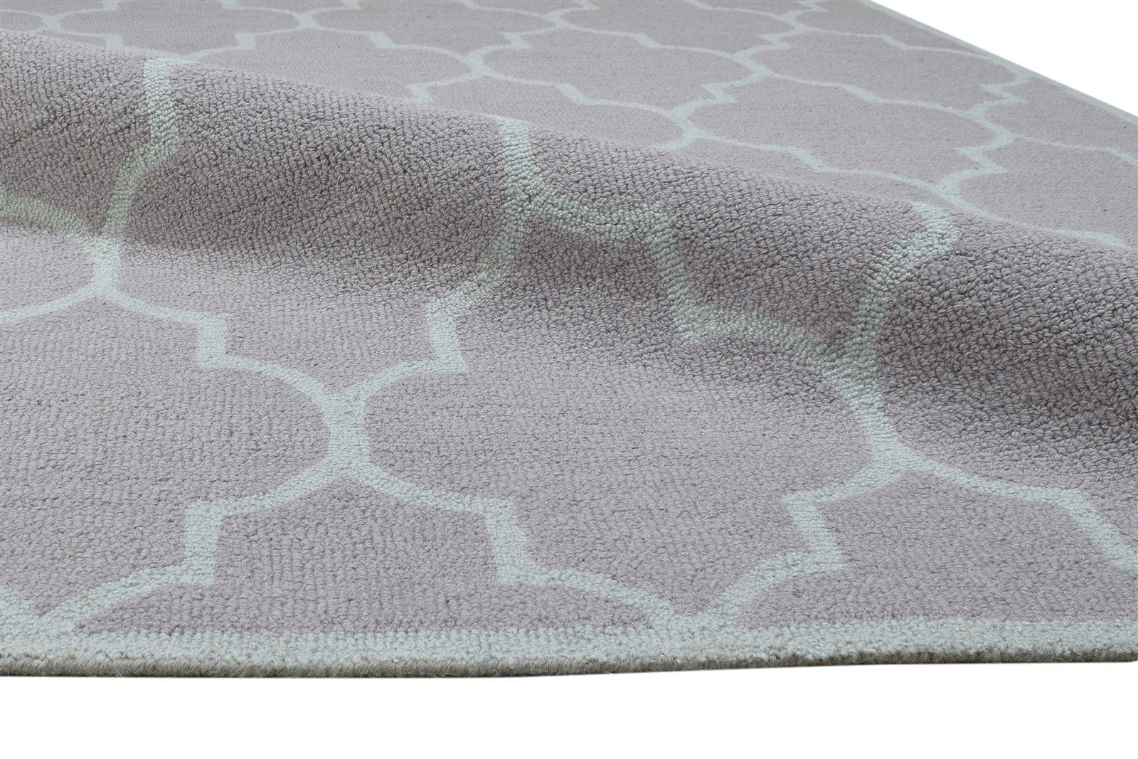 Hand Tufted Pink Wool Rug 5' X 8' Modern Moroccan Trellis Room Size Carpet 7864263049365