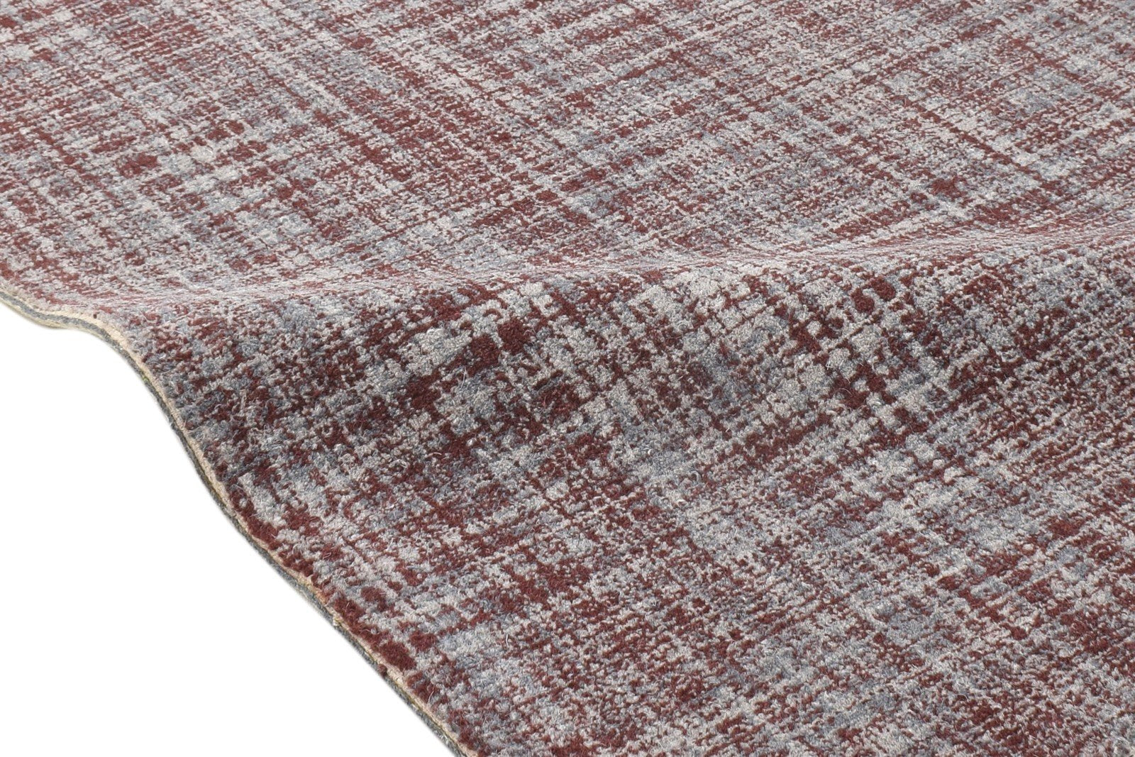 Hand Tufted Red Wool Rug 2' X 3' Modern Scandinavian Geometric Small Carpet 7864141906069