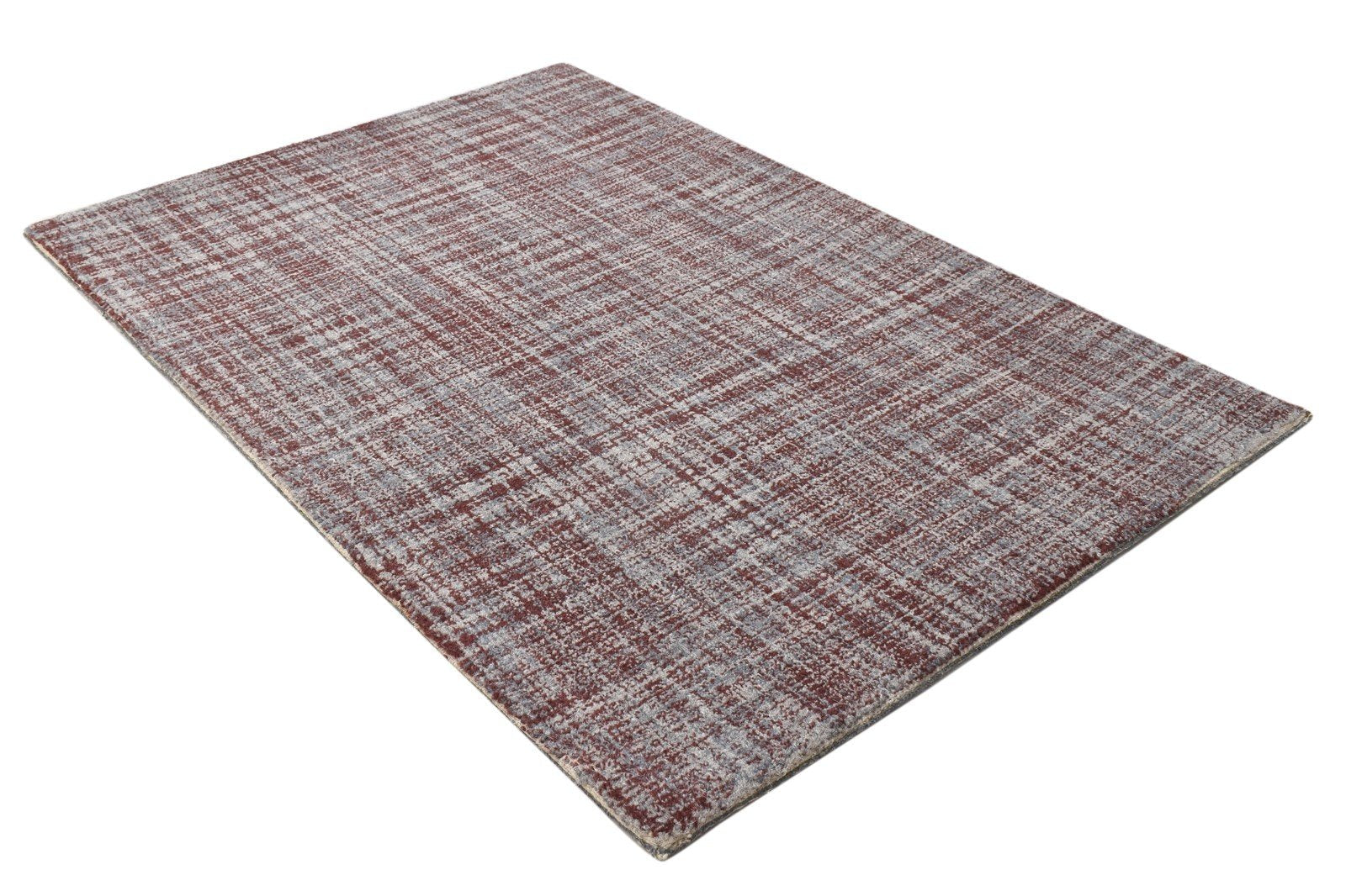 Hand Tufted Red Wool Rug 2' X 3' Modern Scandinavian Geometric Small Carpet 7864141906069