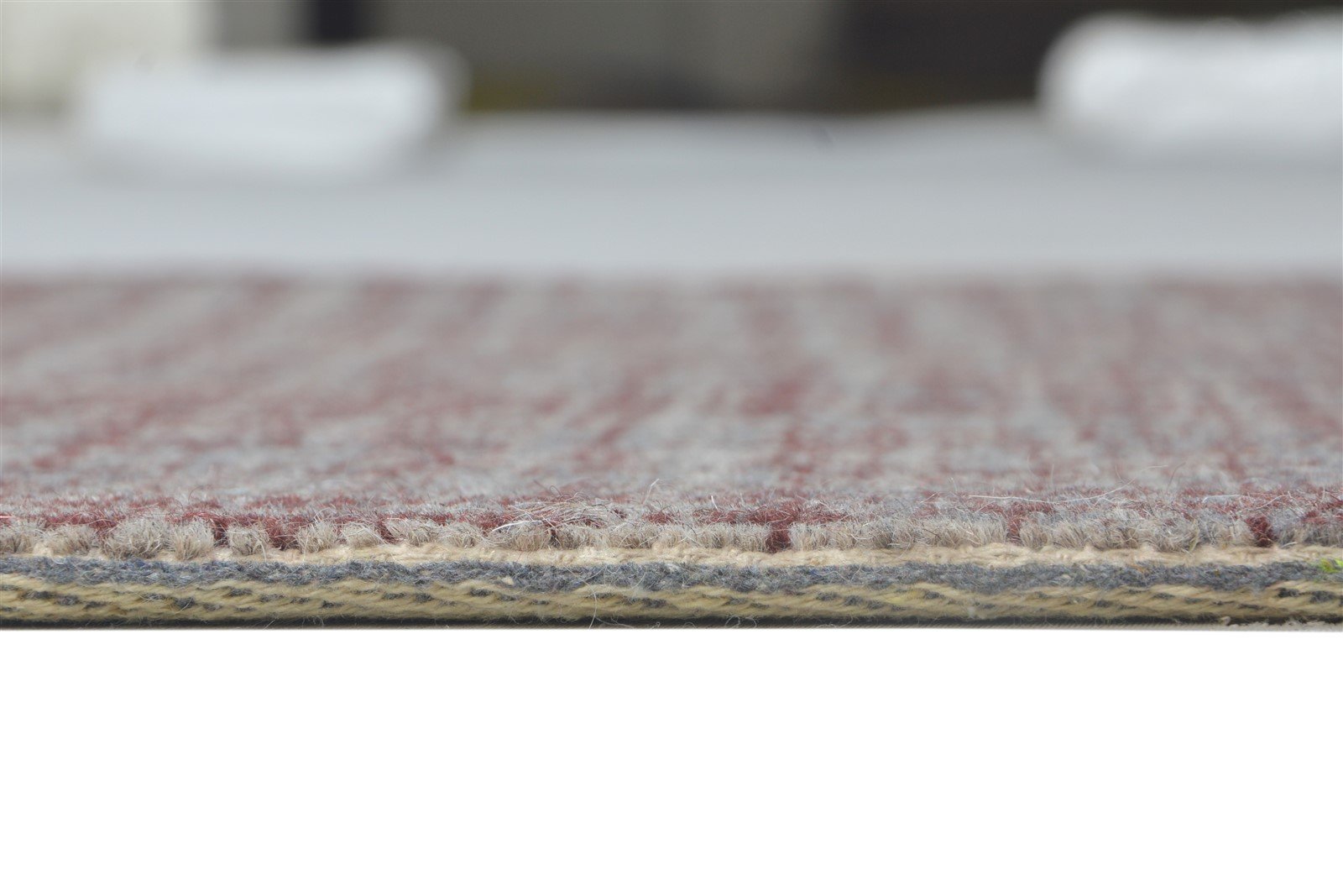 Hand Tufted Red Wool Rug 2' X 3' Modern Scandinavian Geometric Small Carpet 7864141906069