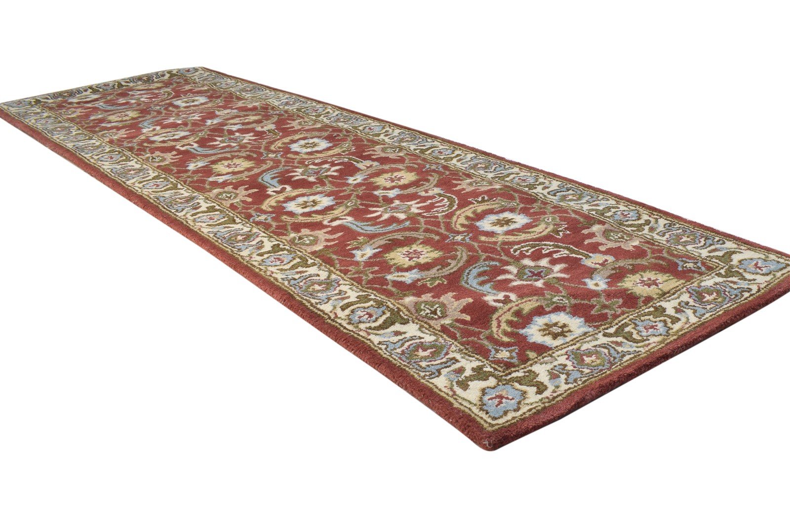 Hand Tufted Red Wool Rug 2' X 5' Persien Kashan Oriental Small Carpet 7864853659797