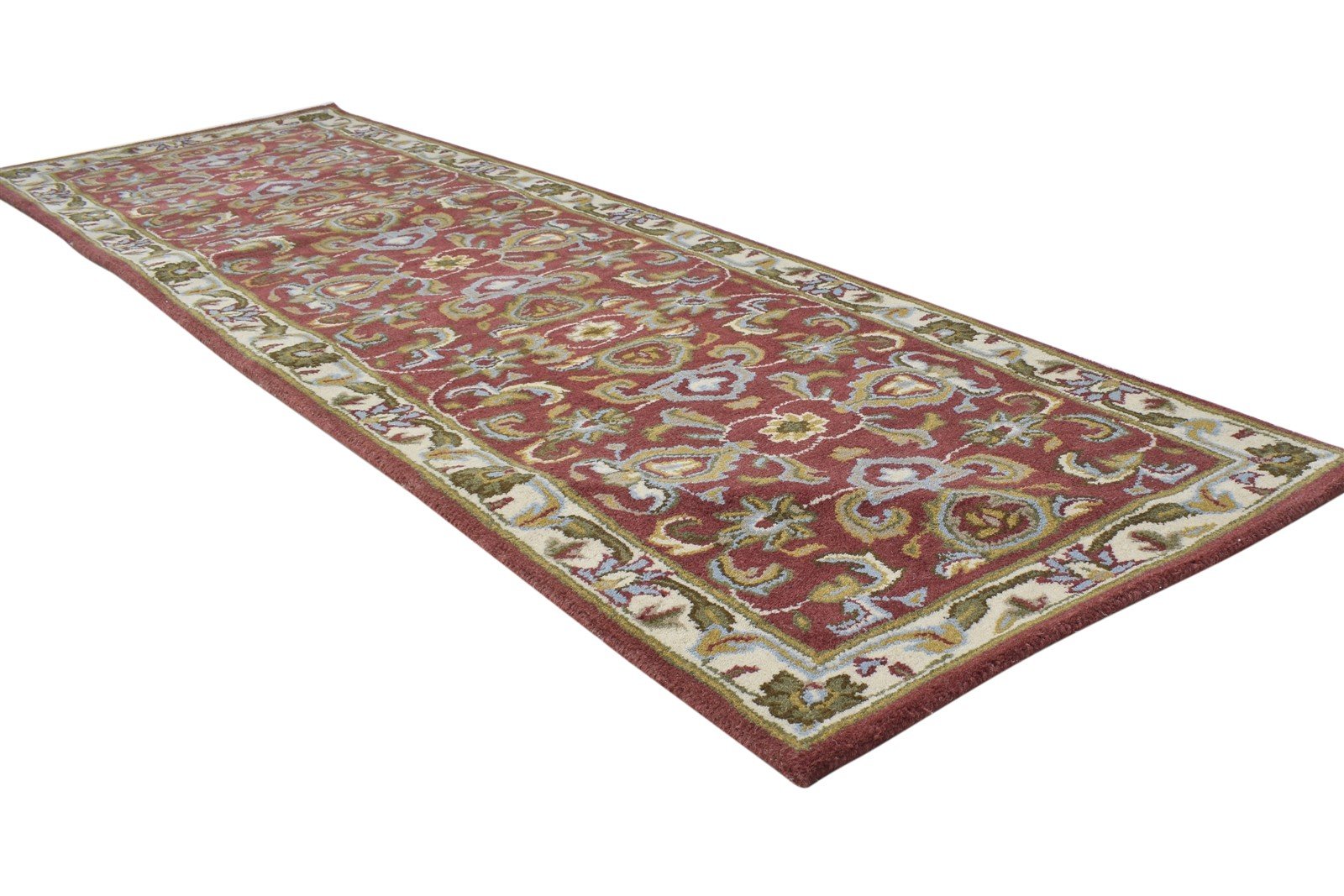 Hand Tufted Red Wool Rug 2' X 8' Persien Kashan Oriental Small Runner 7864856838293