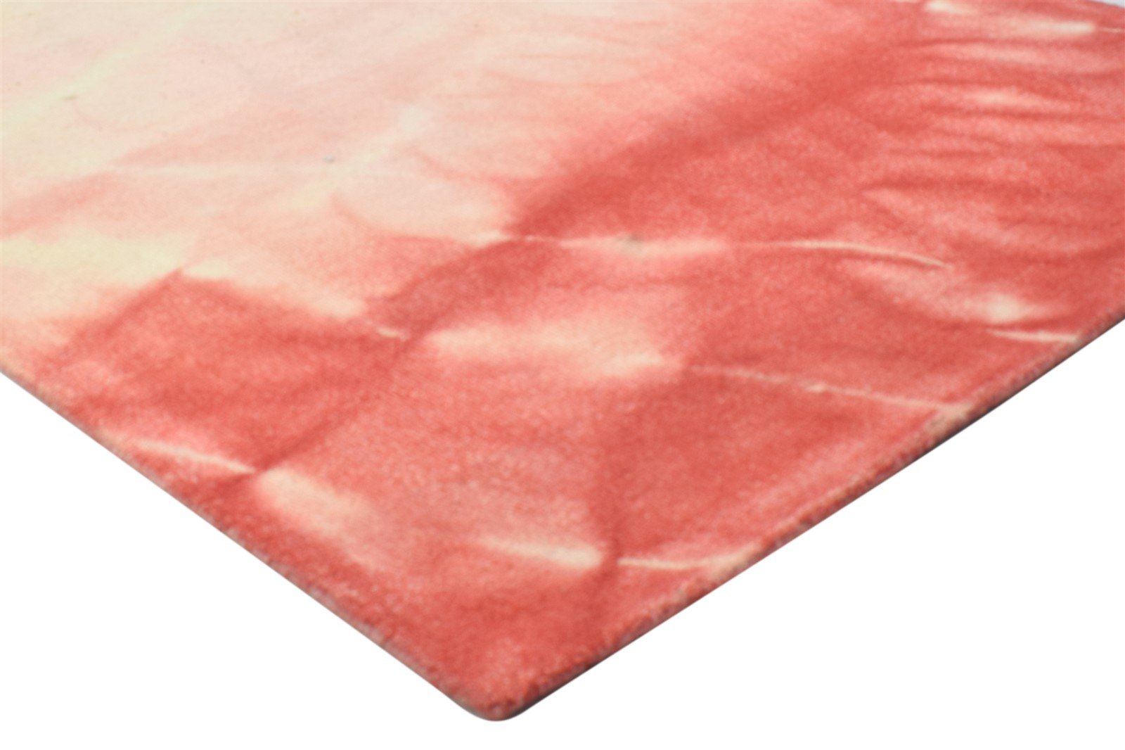 Hand Tufted Red Wool Rug 4' X 6' Modern Shibori Tie Dye Room Size Carpet 7864307089557