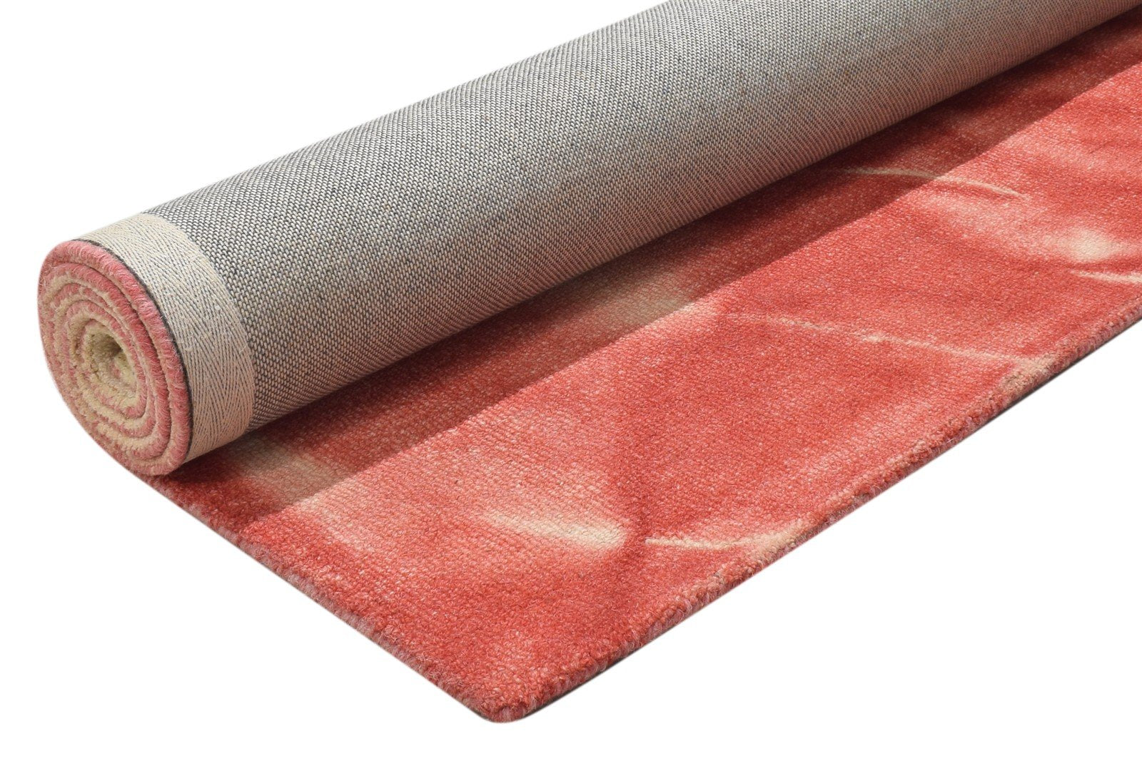Hand Tufted Red Wool Rug 4' X 6' Modern Shibori Tie Dye Room Size Carpet 7864307089557