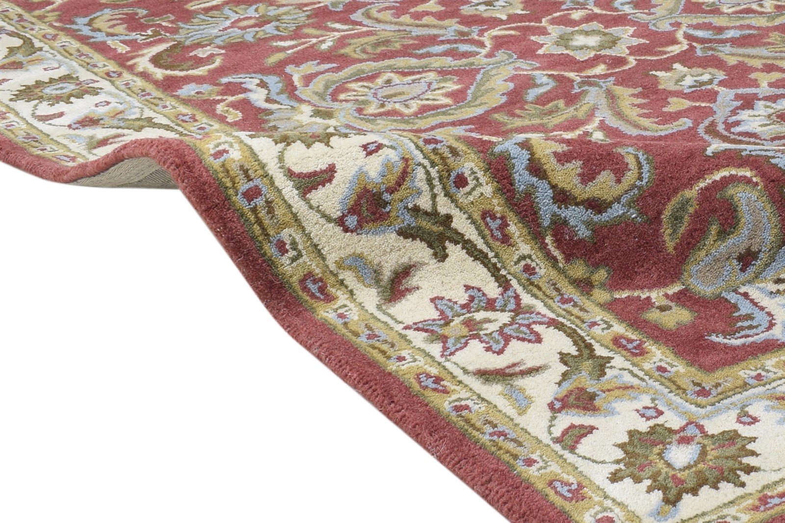 Hand Tufted Red Wool Rug 4' X 6' Persian Kashan Oriental Room Size Carpet 7864341233813