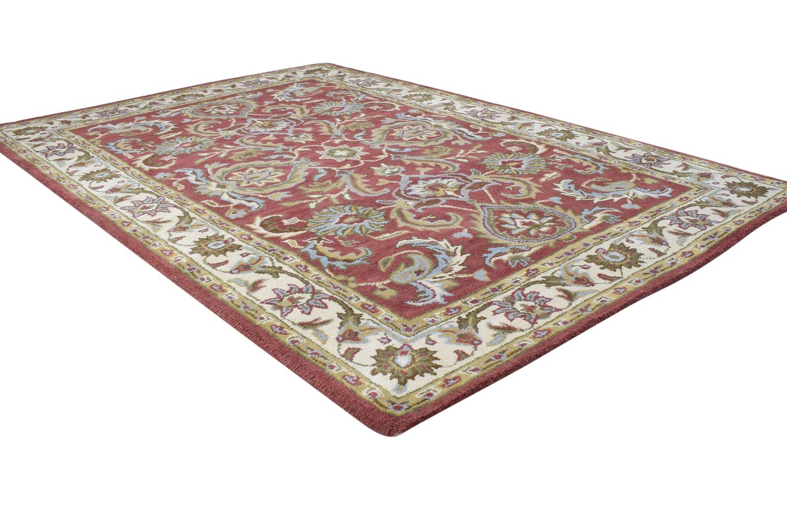 Hand Tufted Red Wool Rug 4' X 6' Persian Kashan Oriental Room Size Carpet 7864341233813