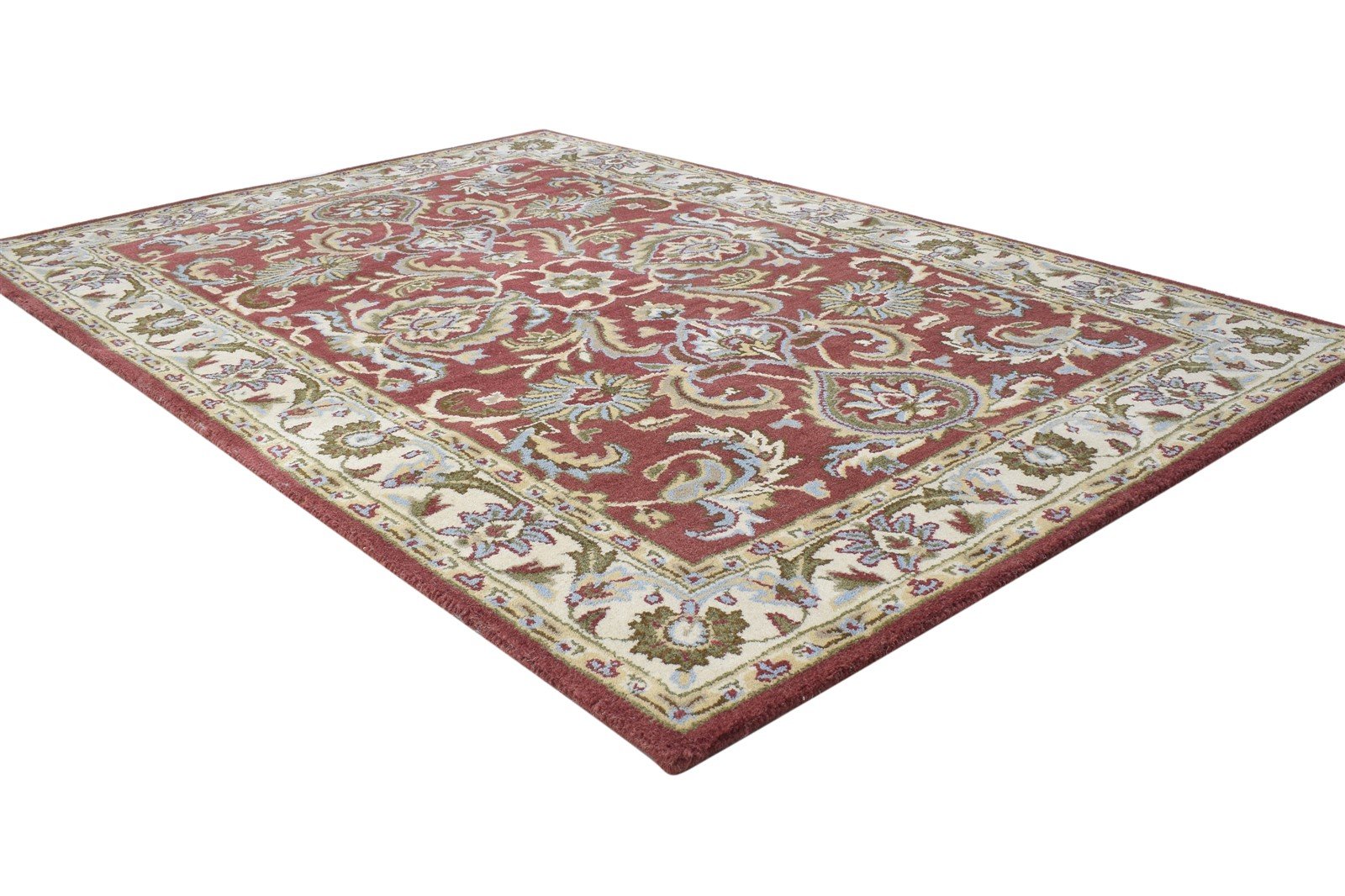 Hand Tufted Red Wool Rug 4' X 6' Persian Kashan Oriental Room Size Carpet 7864341627029