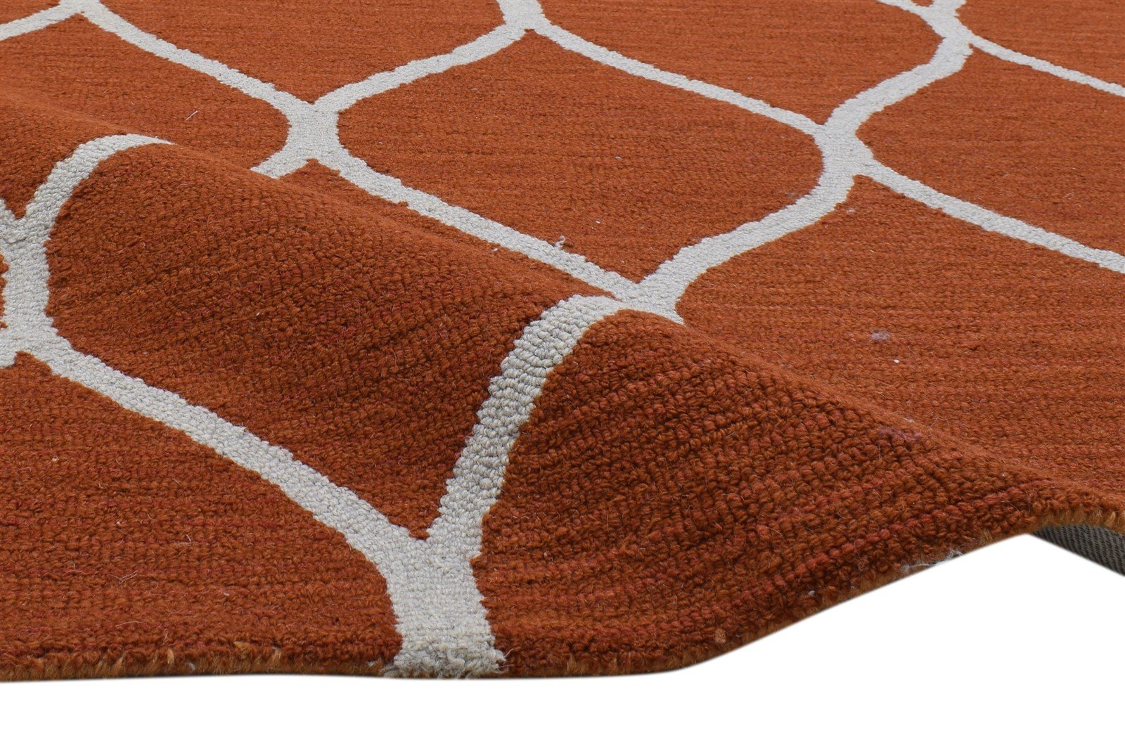 Hand Tufted Red Wool Rug 5' X 7' Modern Moroccan Trellis Room Size Carpet 7860705362069