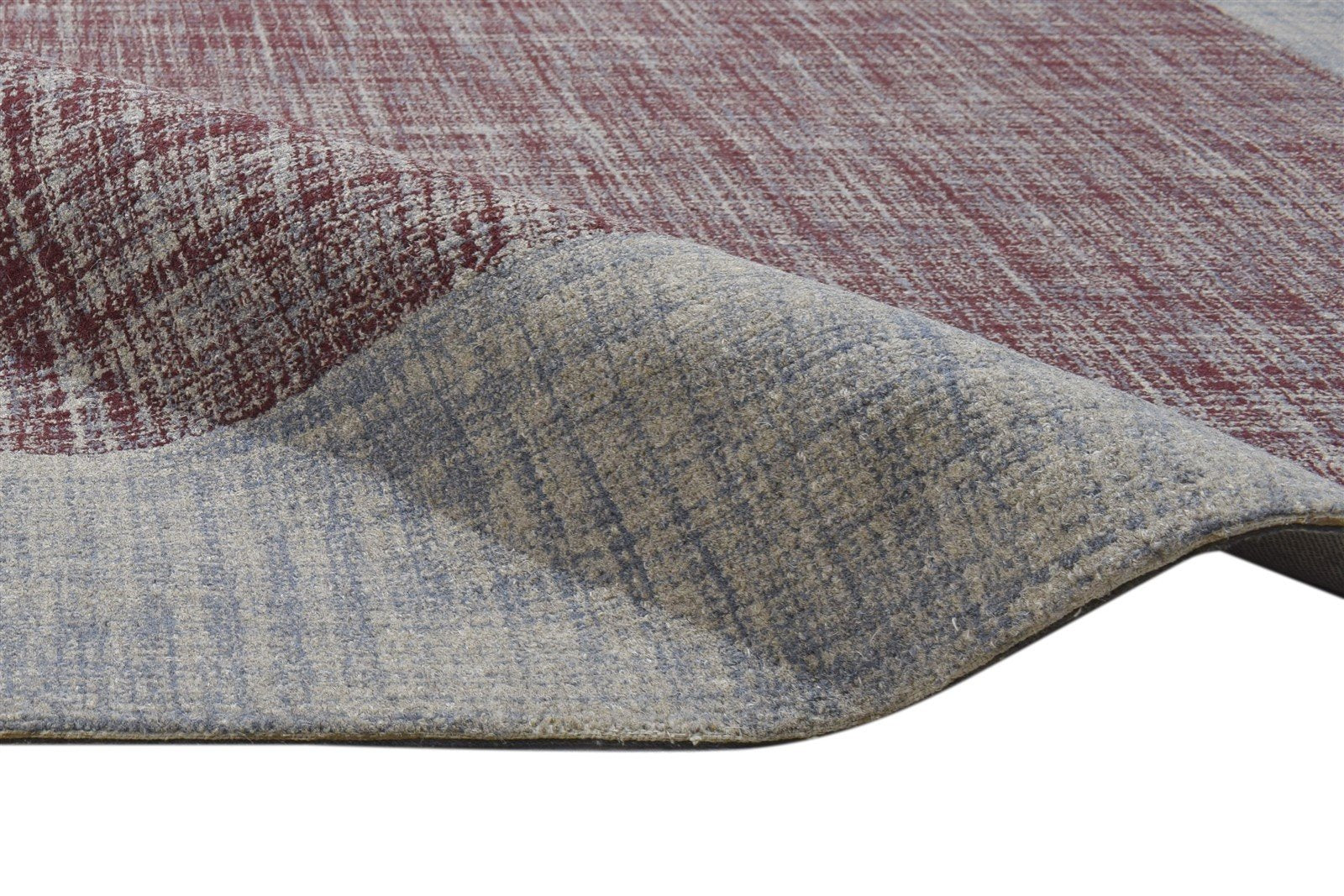 Hand Tufted Red Wool Rug 5' X 8' Modern Scandinavian Bordered Room Size Carpet 7864092917909