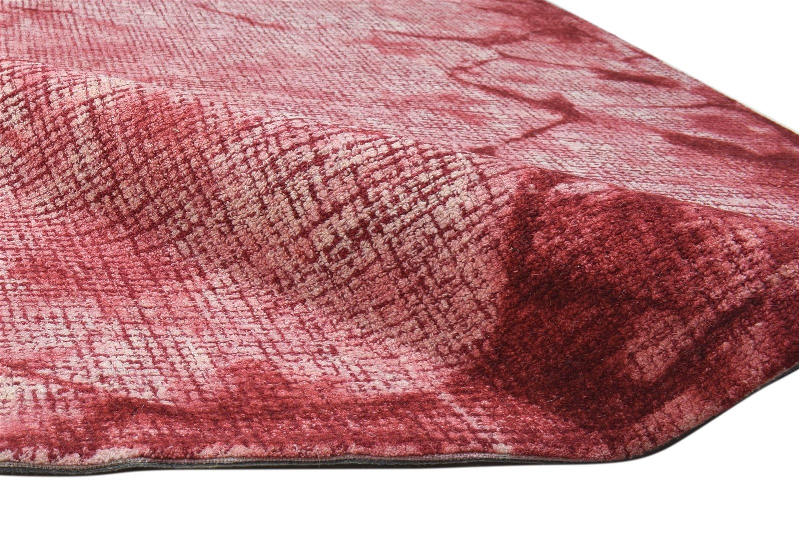 Hand Tufted Red Wool Rug 5' X 8' Modern Shibori Tie Dye Room Size Carpet 7864093180053
