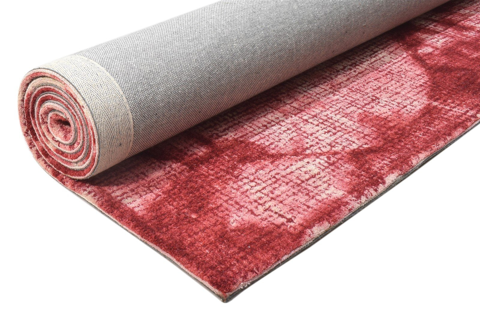 Hand Tufted Red Wool Rug 5' X 8' Modern Shibori Tie Dye Room Size Carpet 7864093180053