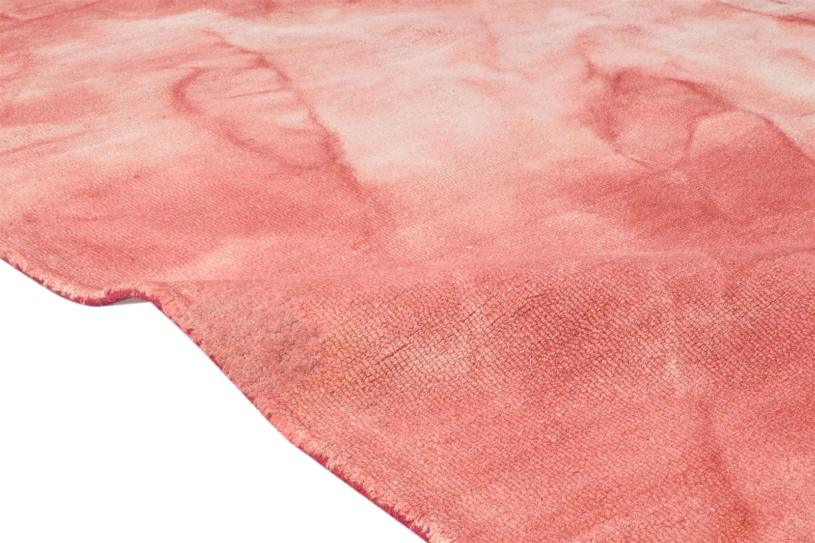 Hand Tufted Red Wool Rug 5' X 8' Modern Shibori Tie Dye Room Size Carpet 7865255919765