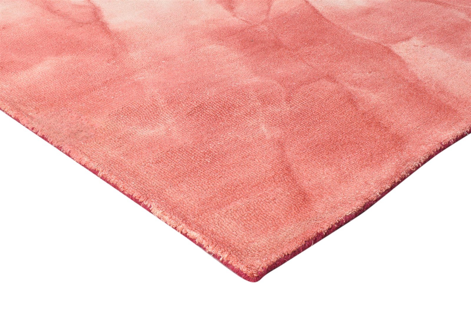 Hand Tufted Red Wool Rug 5' X 8' Modern Shibori Tie Dye Room Size Carpet 7865255919765