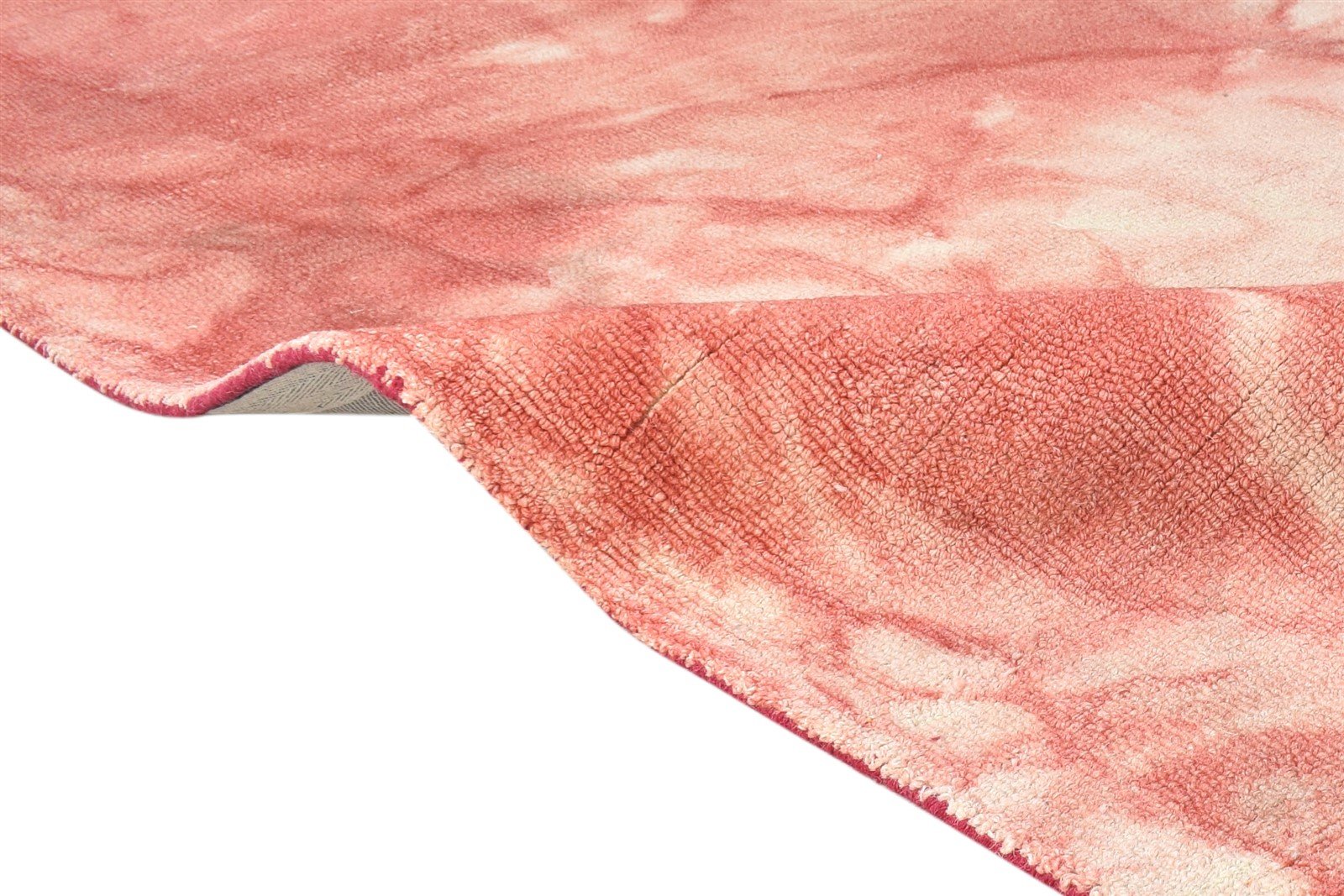Hand Tufted Red Wool Rug 5' X 8' Modern Shibori Tie Dye Room Size Carpet 7865170460821
