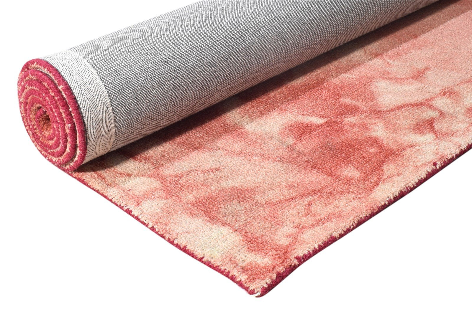 Hand Tufted Red Wool Rug 5' X 8' Modern Shibori Tie Dye Room Size Carpet 7865170460821